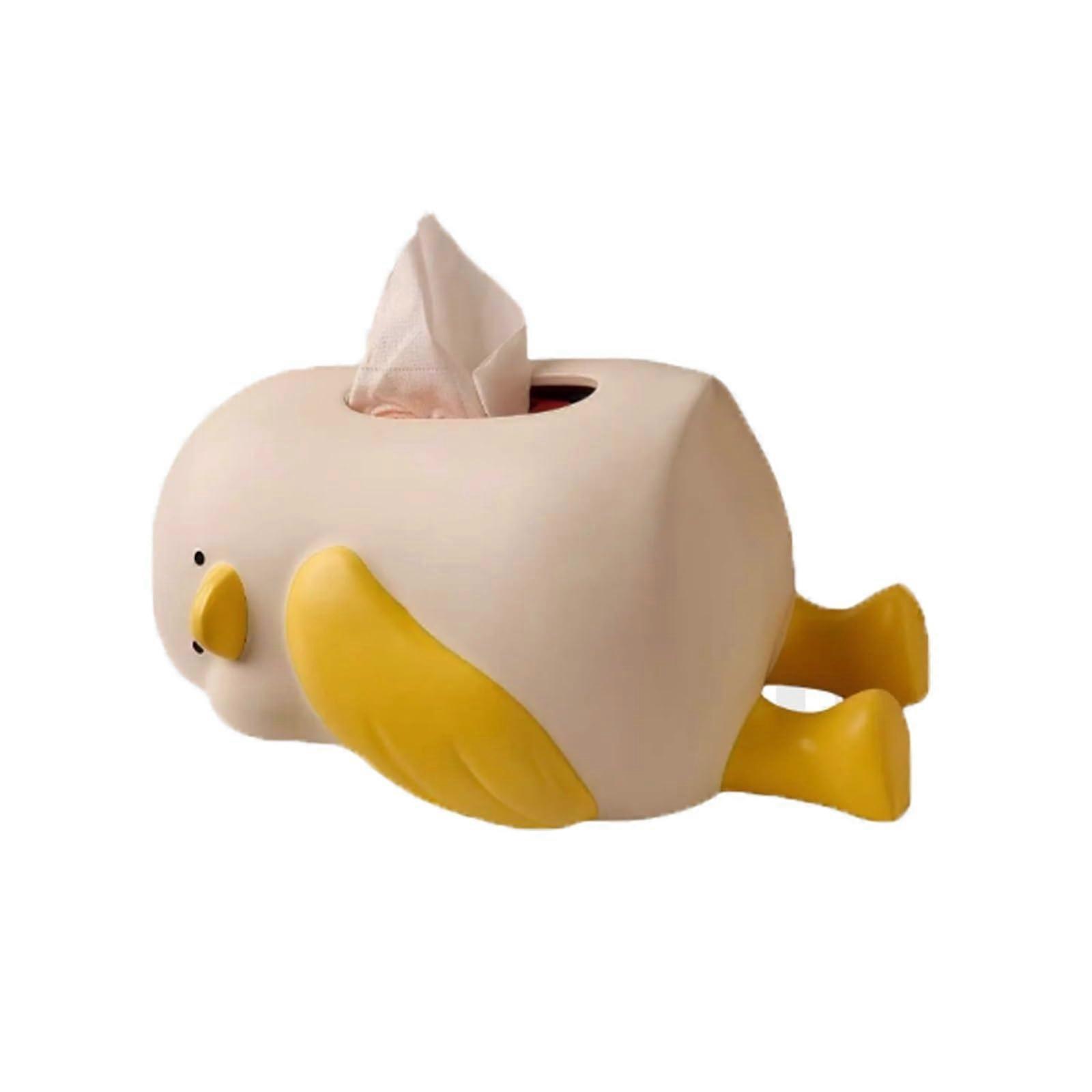 Duckthemed tissue box, cute animals, modern decorative cover (White)