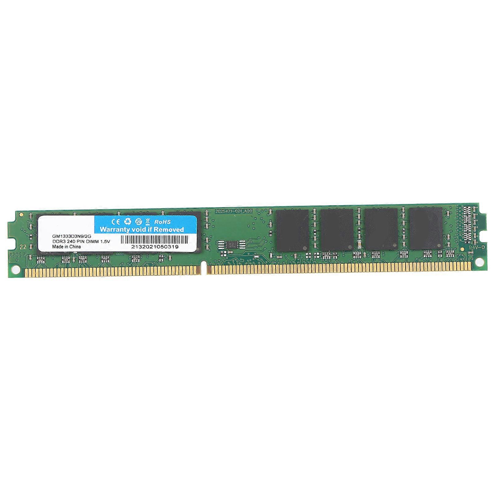 DDR3 RAM 1333MHz 1.5V 240 Pin Unbuffered NonECC Memory Module for Desktop Computer(2GB )