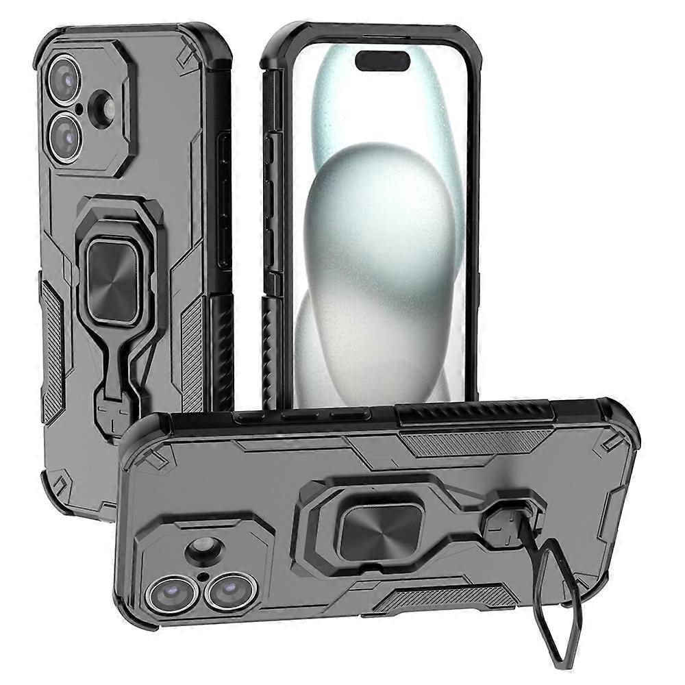 Compatible For iPhone 17 Case Rotatable Ring Kickstand PC + TPU Shockproof Phone Cover
