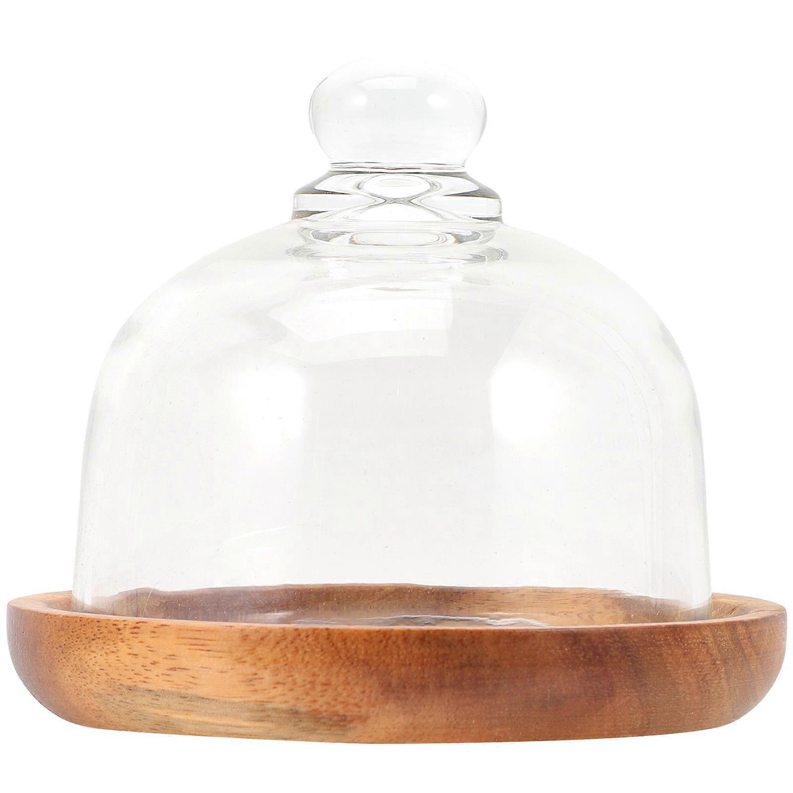 Cake Platter With Glass Dome Simple And Practical Design For Desserts And Fruits Protection 1Pack