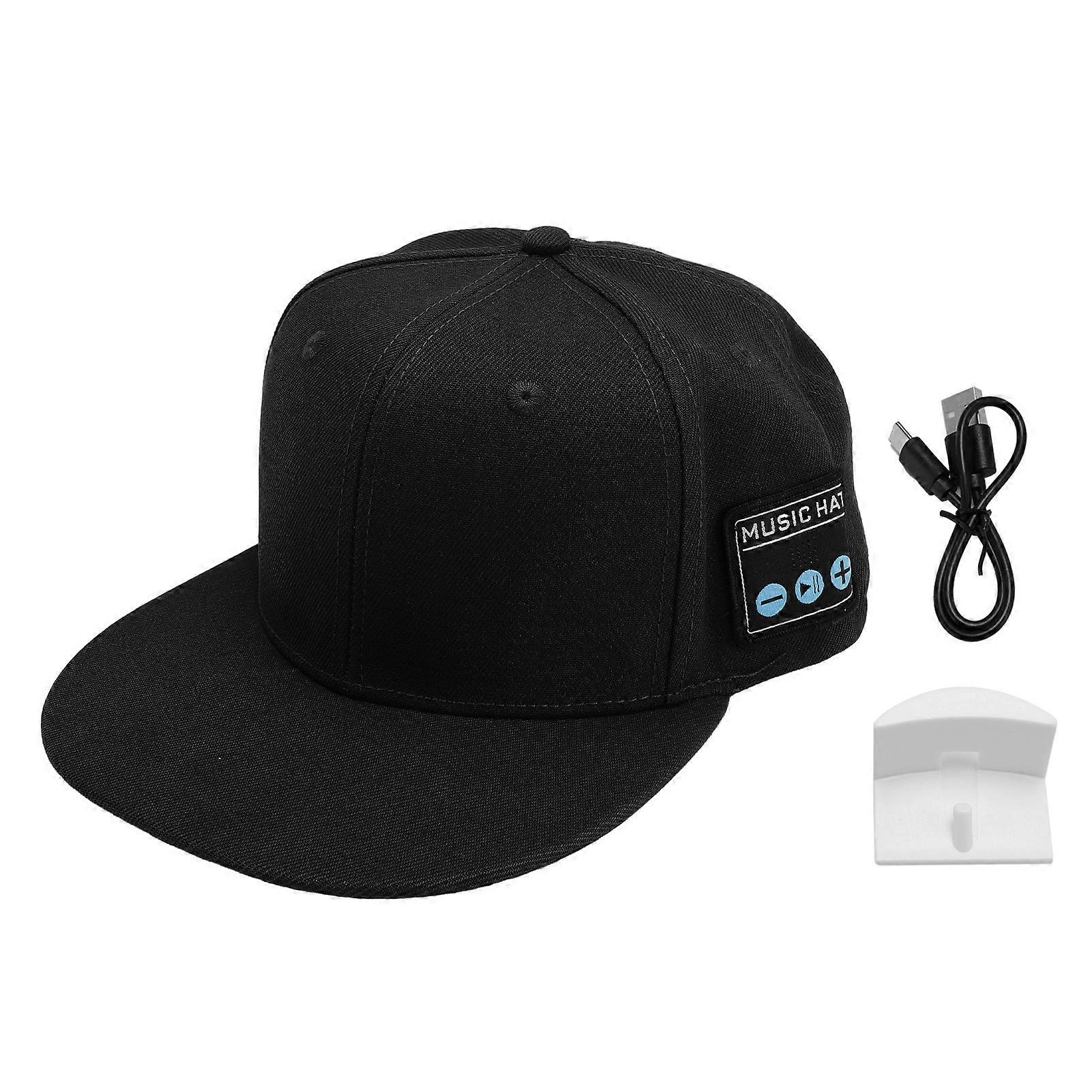 Wireless Music Cap with Stereo Sound and Bluetooth for Exercise - Black, Rechargeable