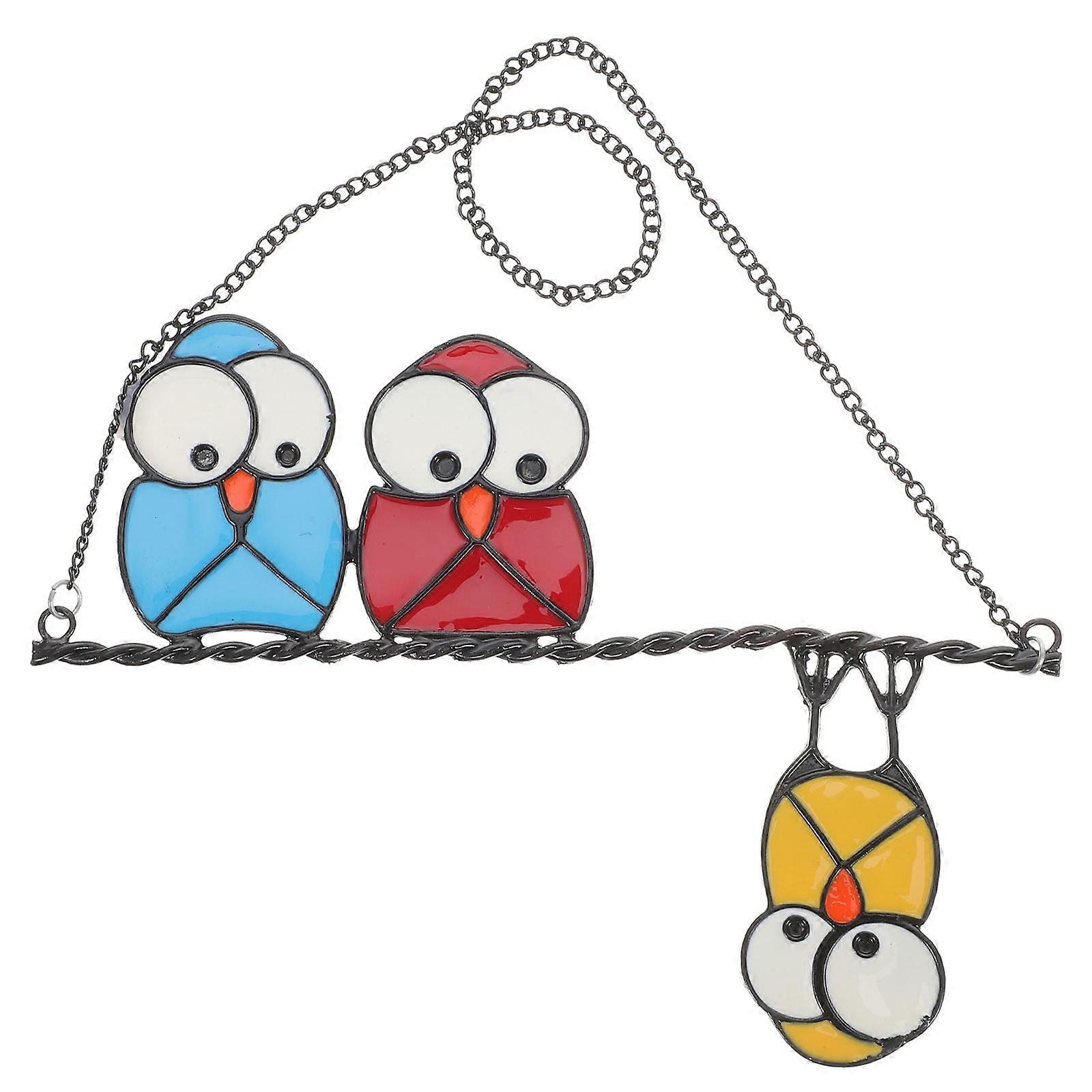 Hanging Decor Creative Birds Decoration Artware Hanging Pendant Indoor Use Bright Color 1Set