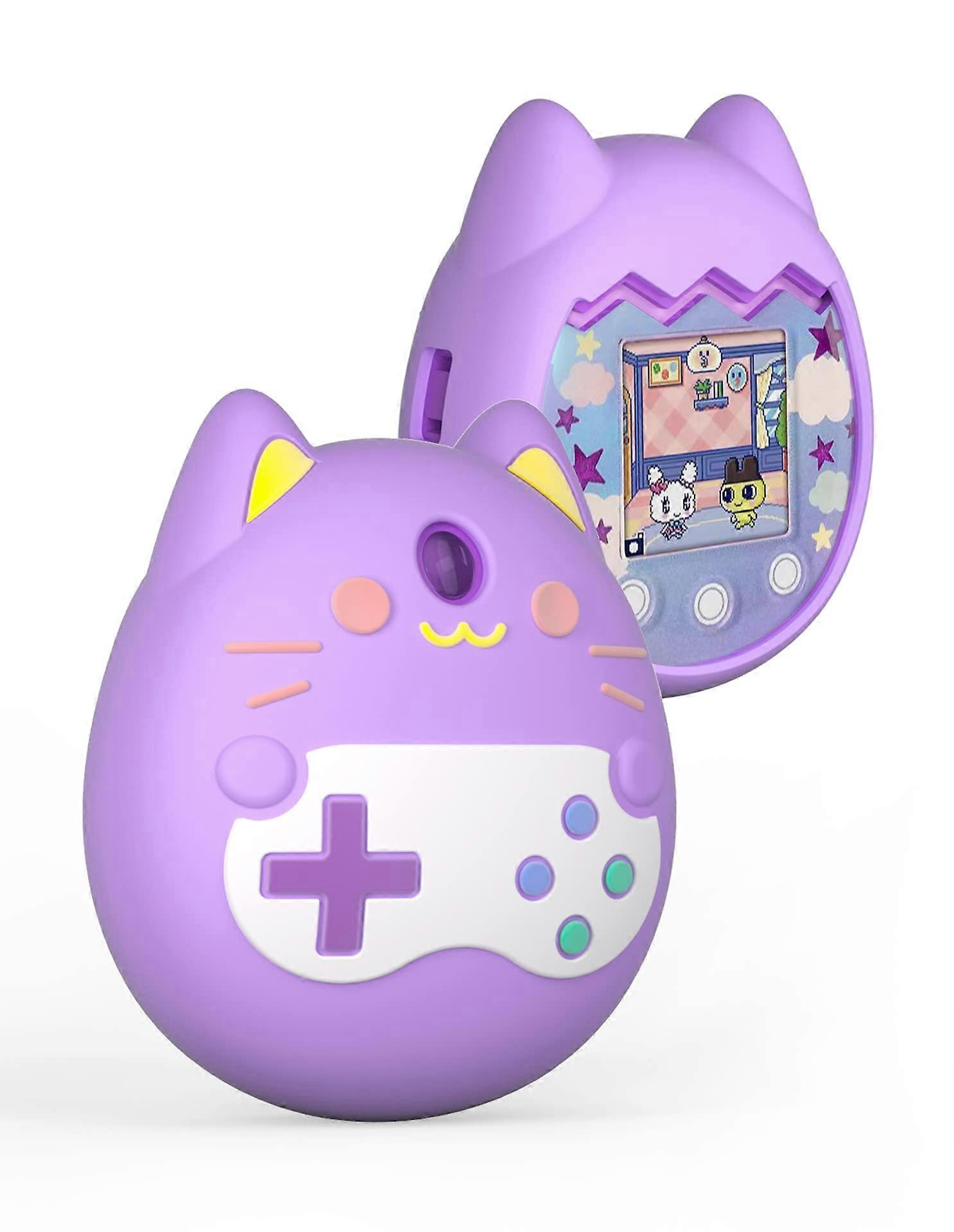 Silicone Case for Tamagotchi Pix, Protective Cover (Purple)