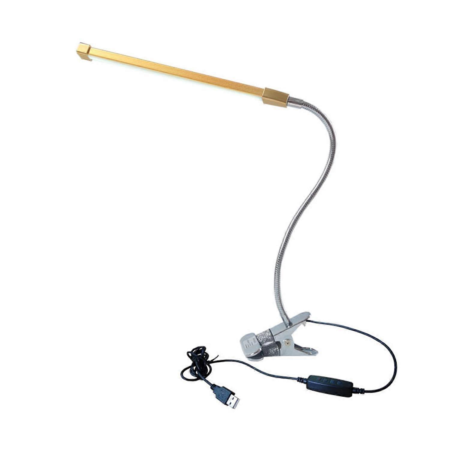 LED Reading Lamp Bed Clamp Dimmable 8W USB Rechargeable 1800mAh 360° Flexible Light