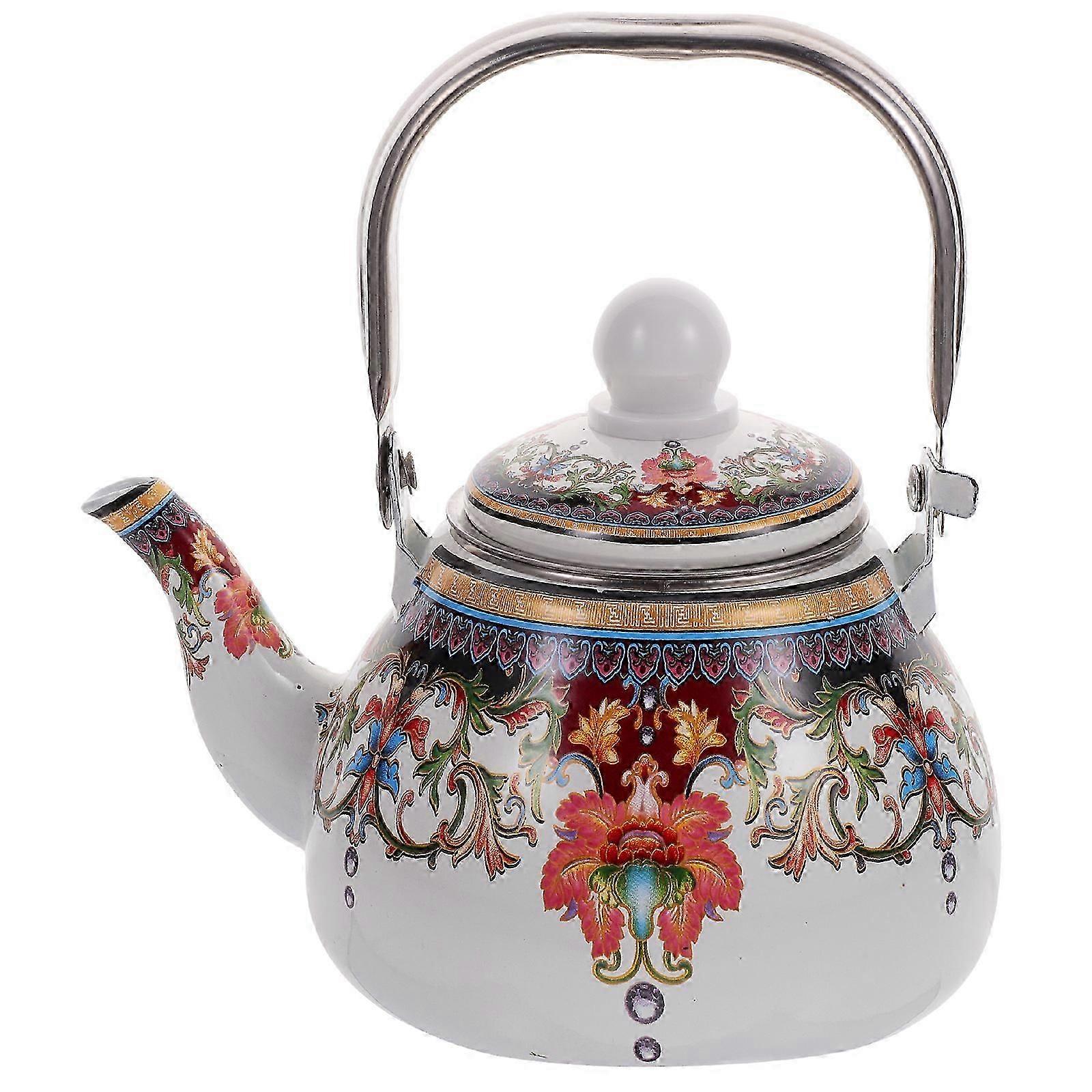 المينا Teakettle خمر الماء المغلي غلاية وعاء موقد الغاز المينا إبريق الشاي للمكتب المنزلي مع مصفاة