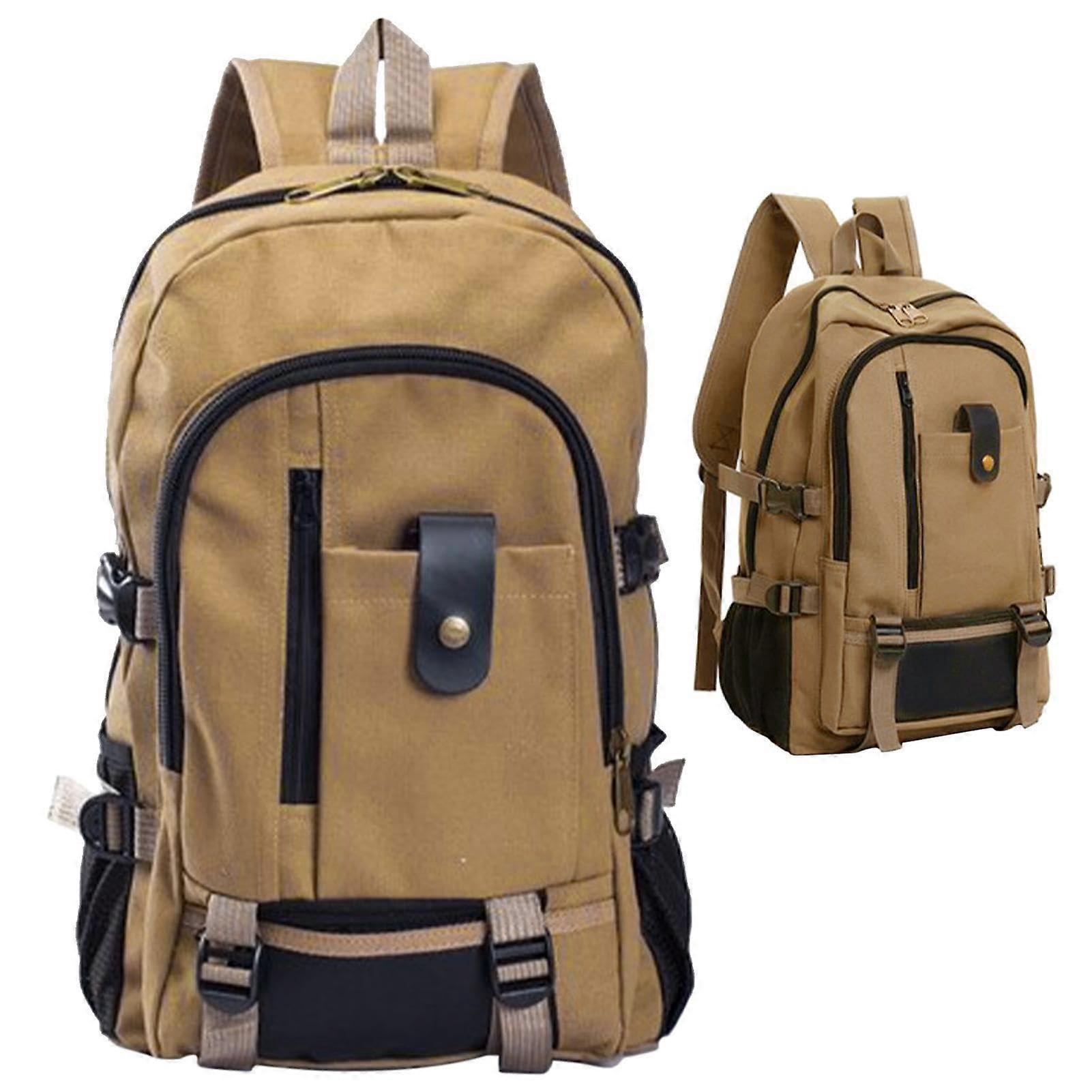 Gym Backpack for Men and Women, Khaki Business Laptop Daypack, Waterproof School and Travel Backpack for Hiking and Camping