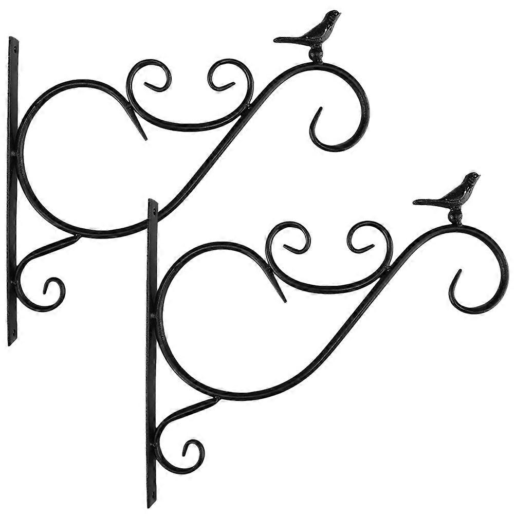 Hanging Planter Bracket Wall Mount Hooks for Flower Pots Lanterns Wind Chimes Durable Black Design for Balcony Garden Decor