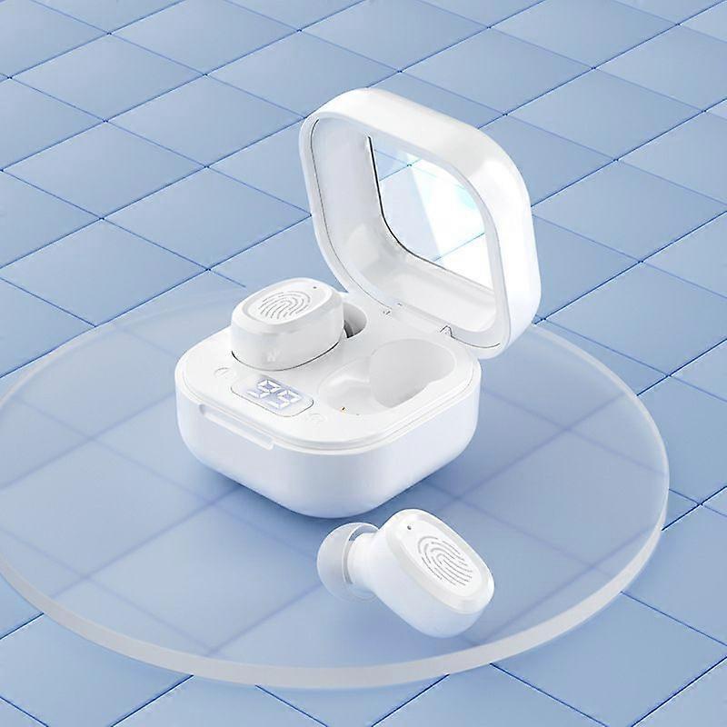 Wireless Bluetooth Earphones, Style: BY18 Digital Display White BY18 Digital Display White