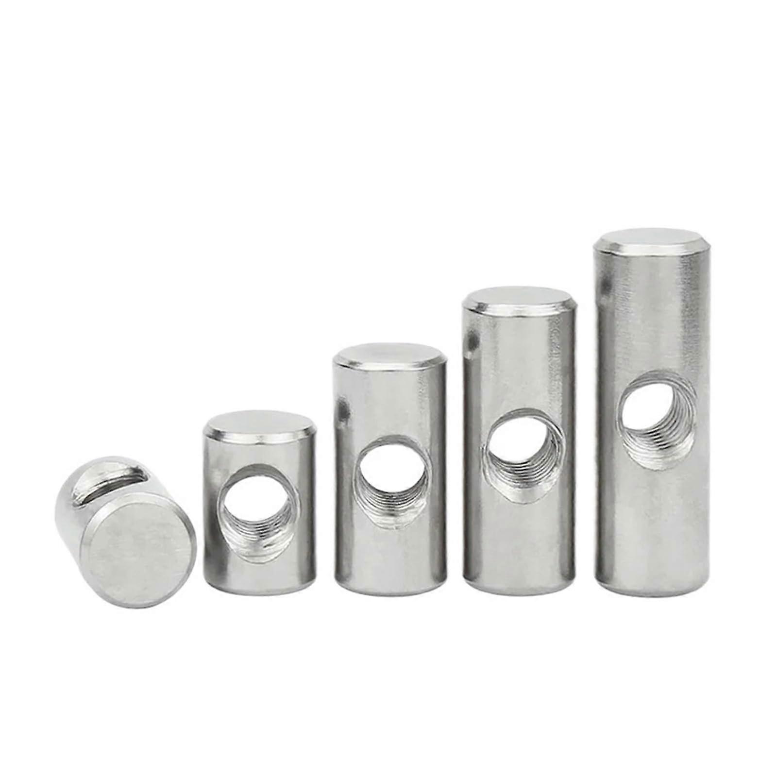 Laufmutter M4 M5 M6 Zylinderstift 304 Edelstahl Dübel Querloch Eingebettete Mutter OD8 M5x16 for Holzmöbelzubehör 5PCS