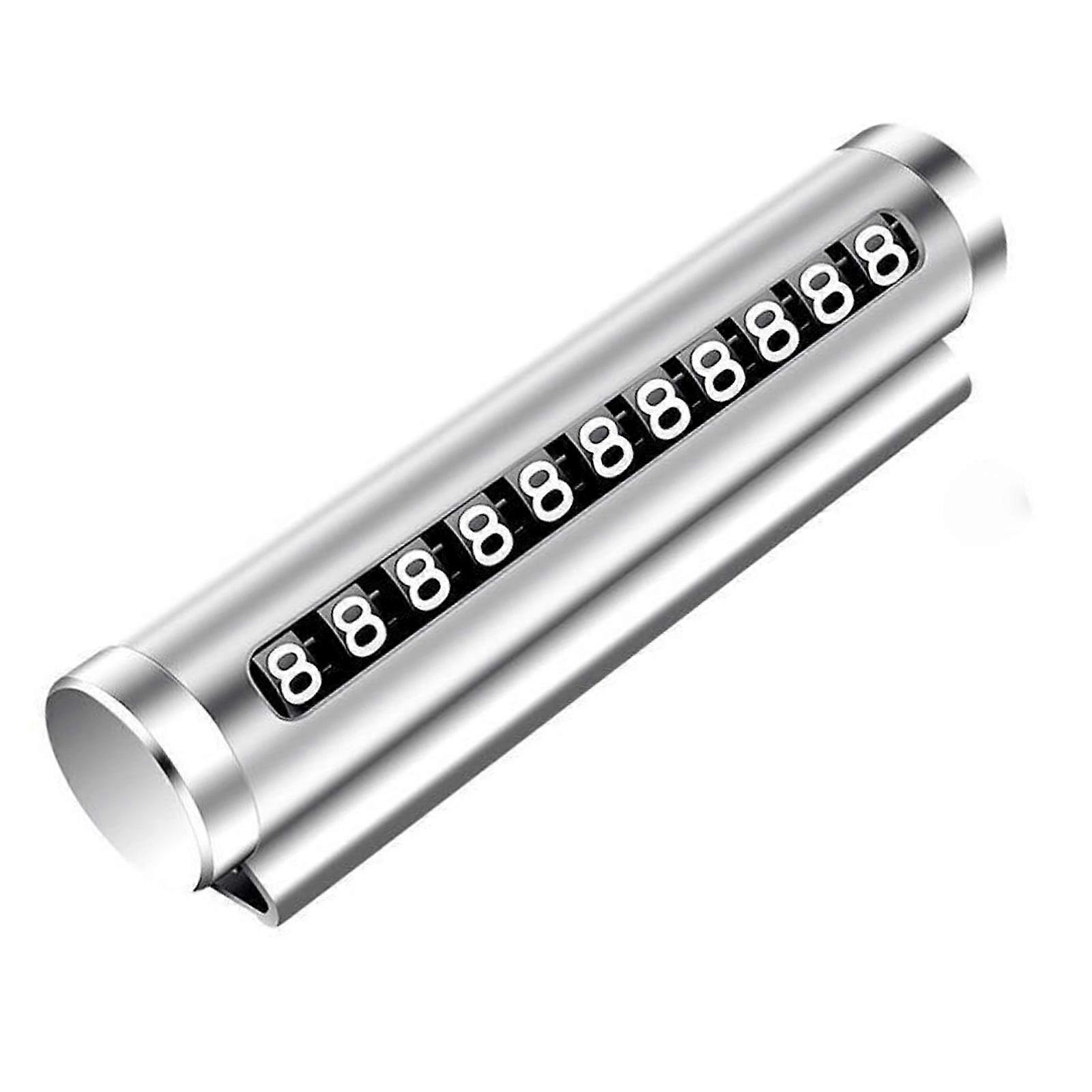 Reusable Aluminum Parking Number Plate with Roller Adhesive Backing Parking Sign for Hassle Frees Vehicle Identification  Silver