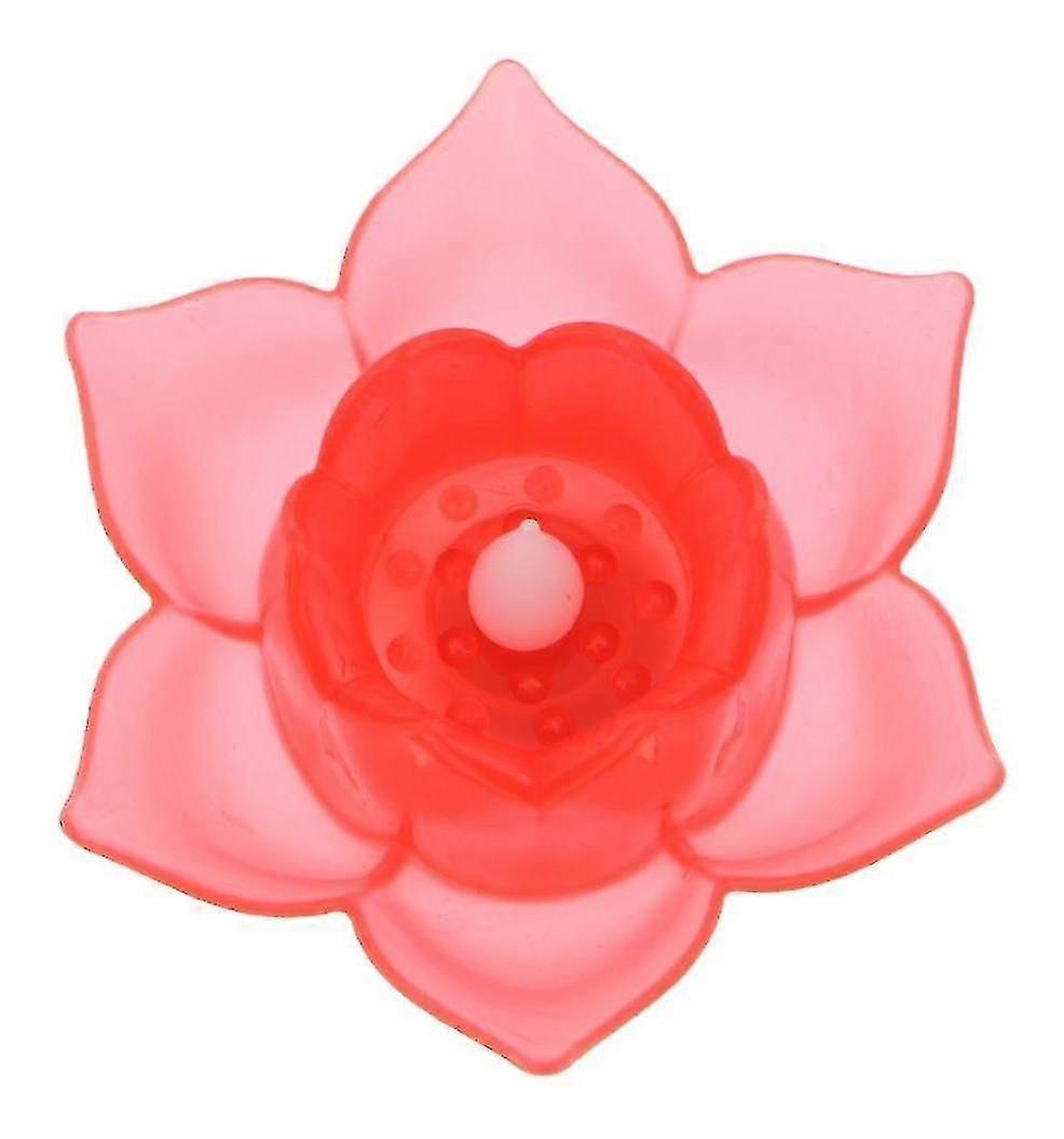 Floating Flower Candle Light Electronic Candle Lotus Light Plastic Light (red) (3pcs)