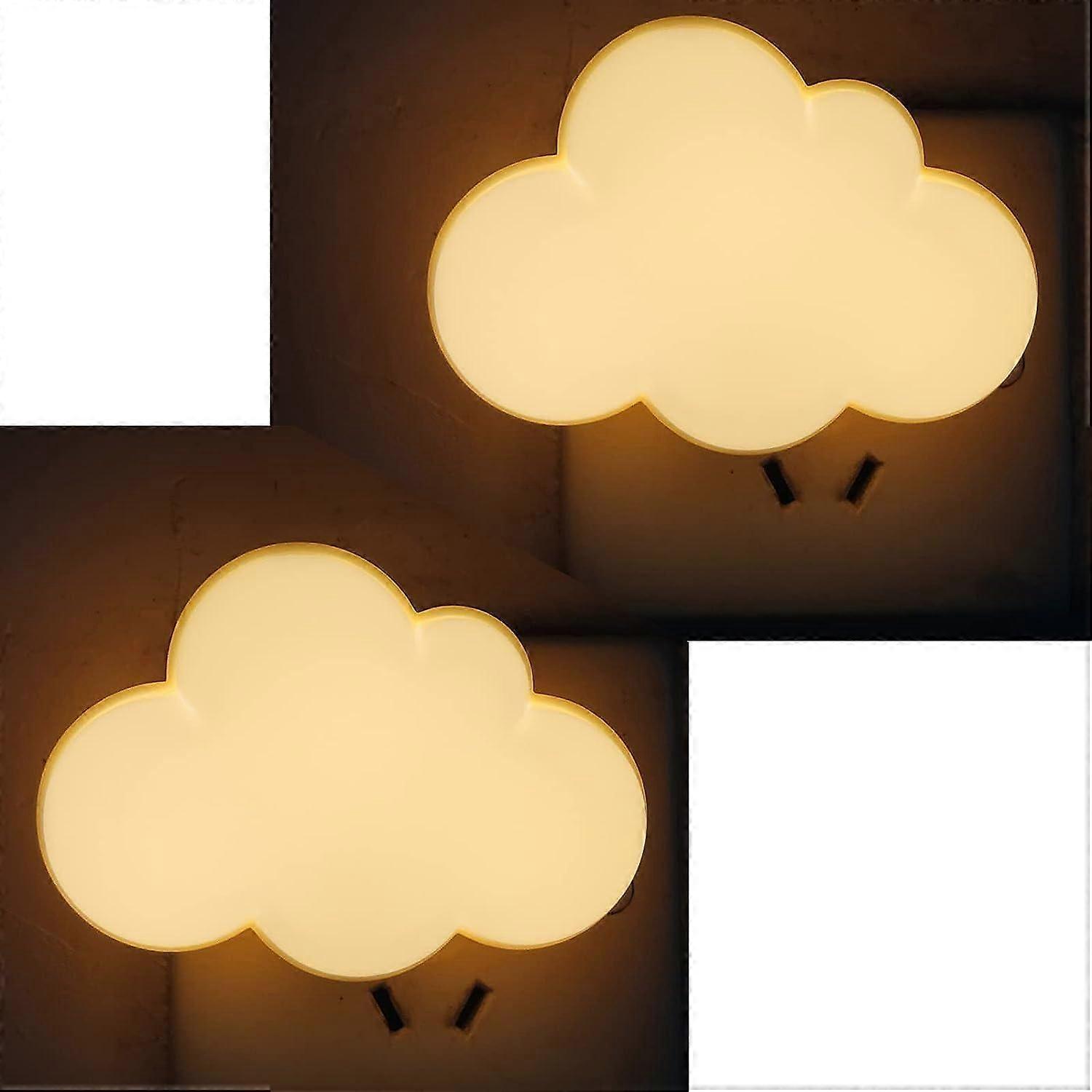Sensor LED Nachtlicht Plug-in Kinder Erwachsene Nachtlicht, süße Fantasie Beleuchtung Wandleuchte Wolke Nachtlicht, 2er Pack