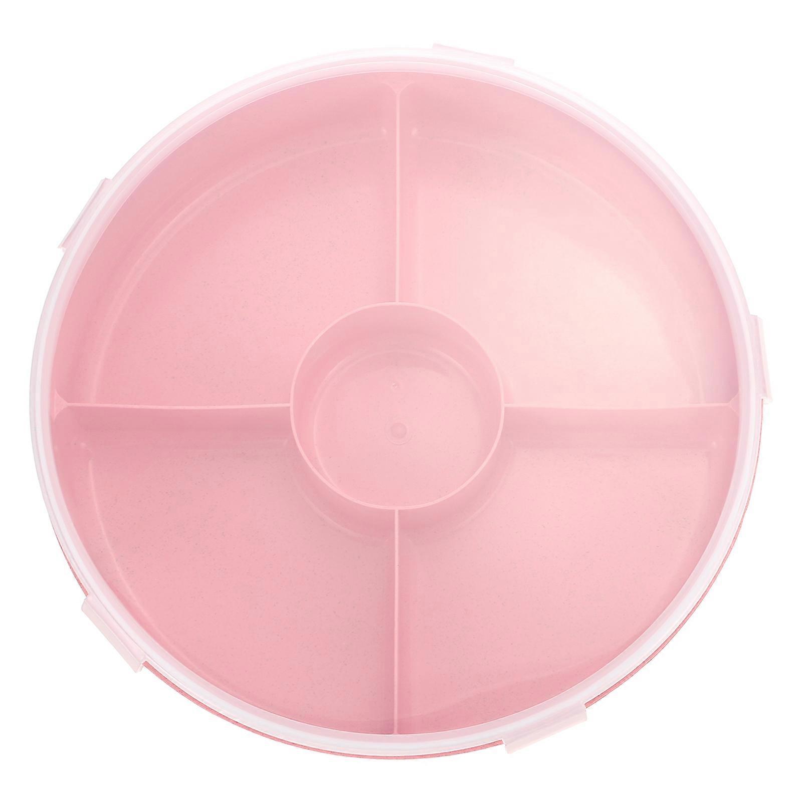 Pink Fivegrid Snack Storage Box for Home Use Perfect for Parties and Picnics Made of PP