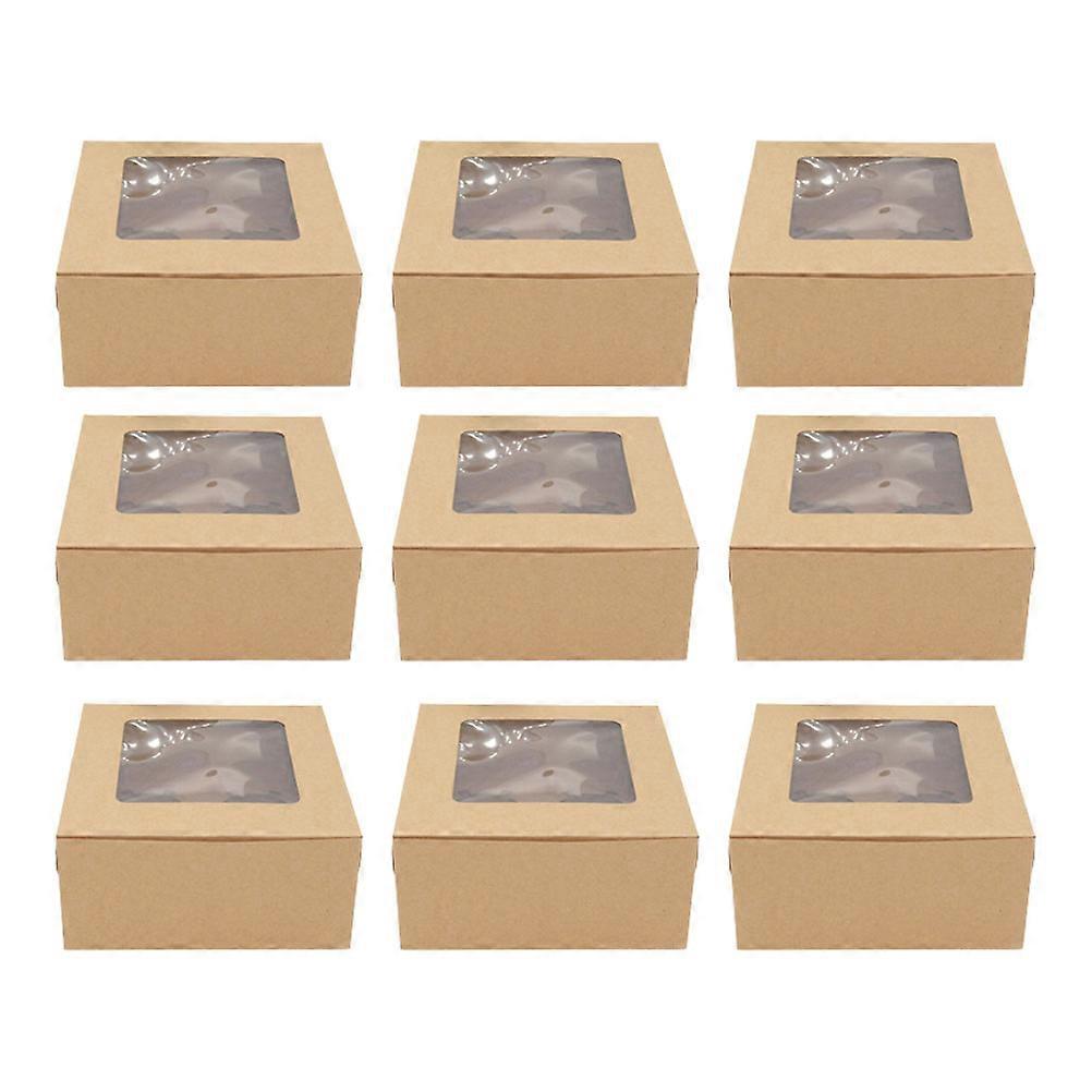 Brown Paper Cupcake Boxes with Inserts for Storage Use and Party Favors 4grids 20pcs