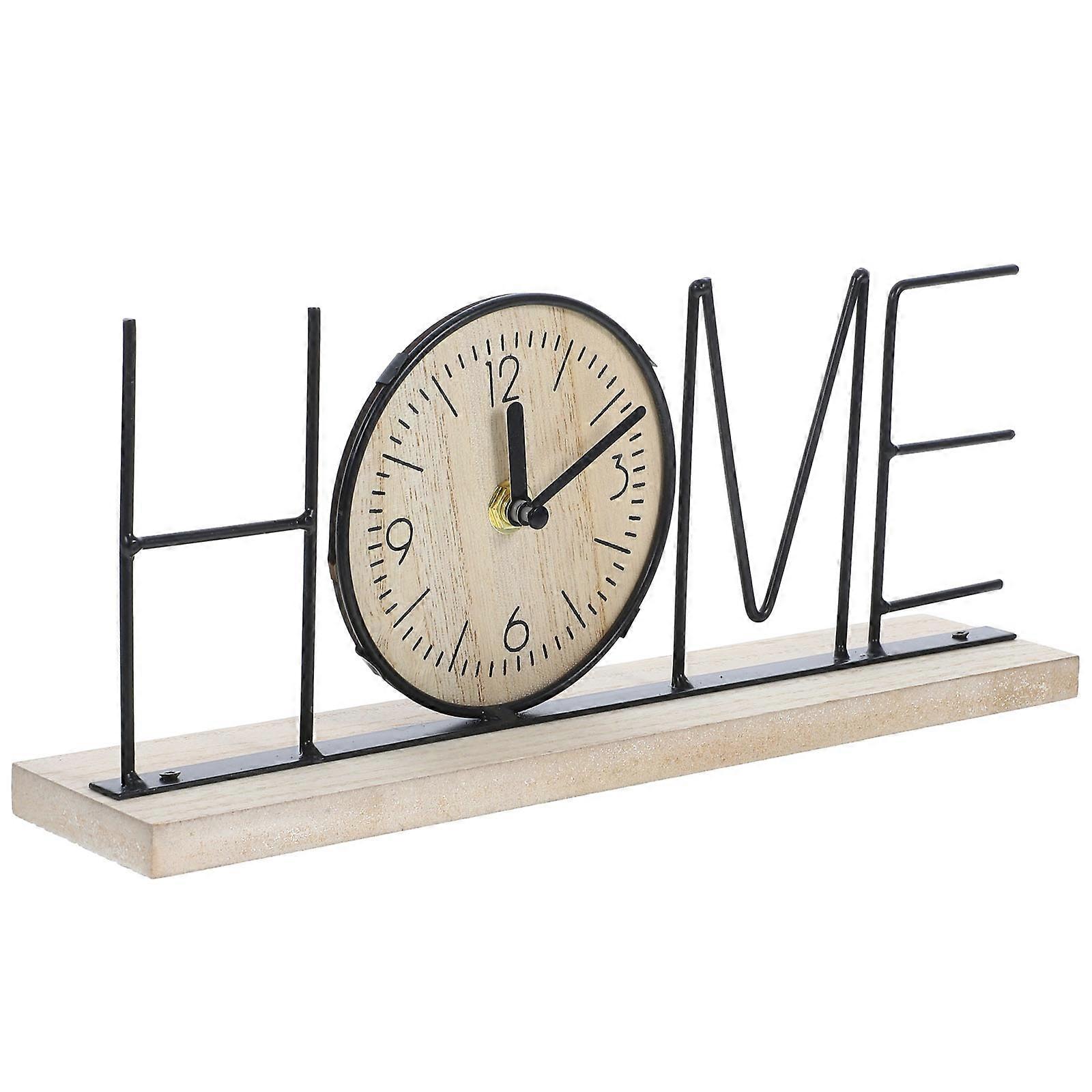 Wooden Table Clock Multi Classical Desk Clock Vintage Design Mute and Easy Read for Timing