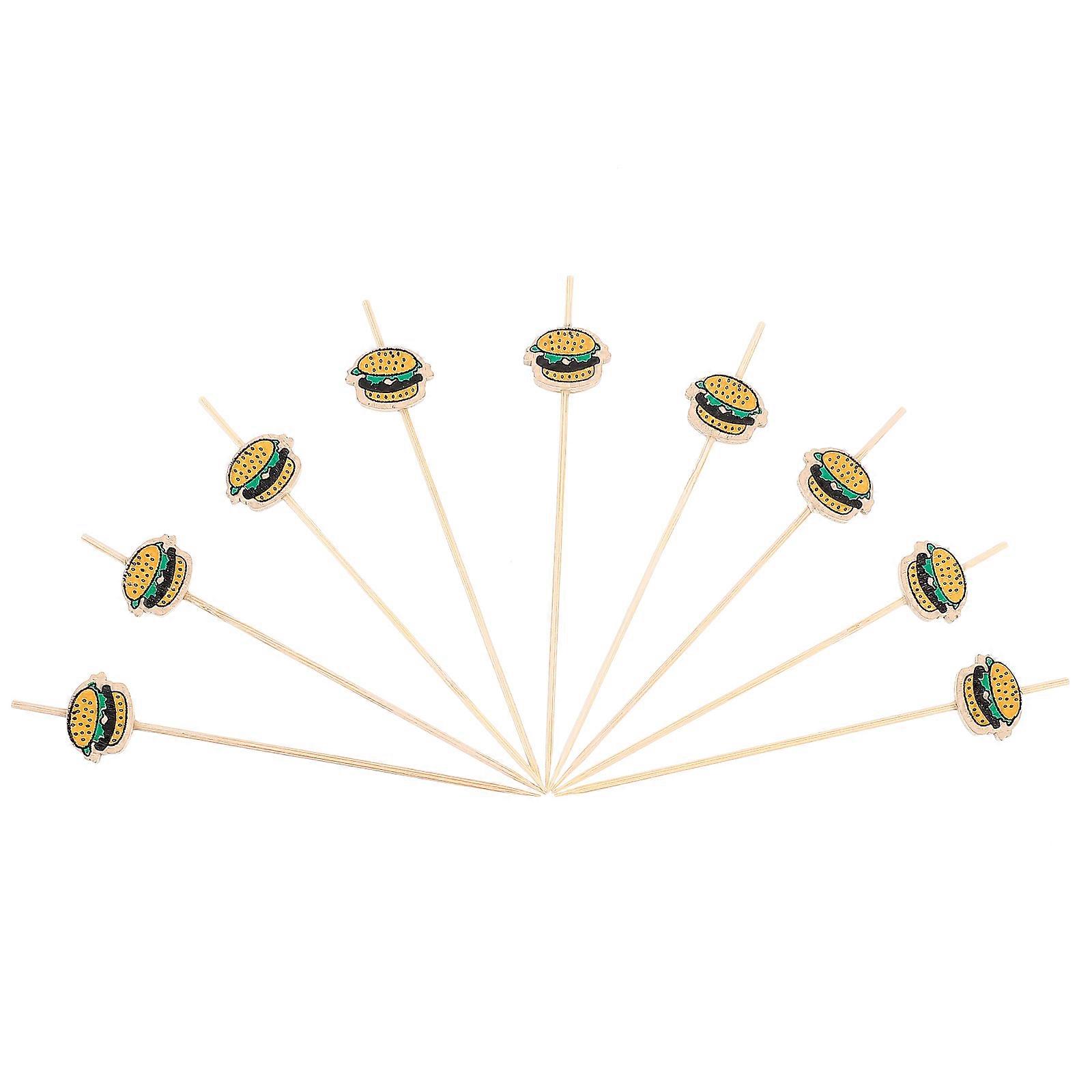 Yellow Cocktail Picks for Decoration with Synthetic Material and Wide Applications 100pcs