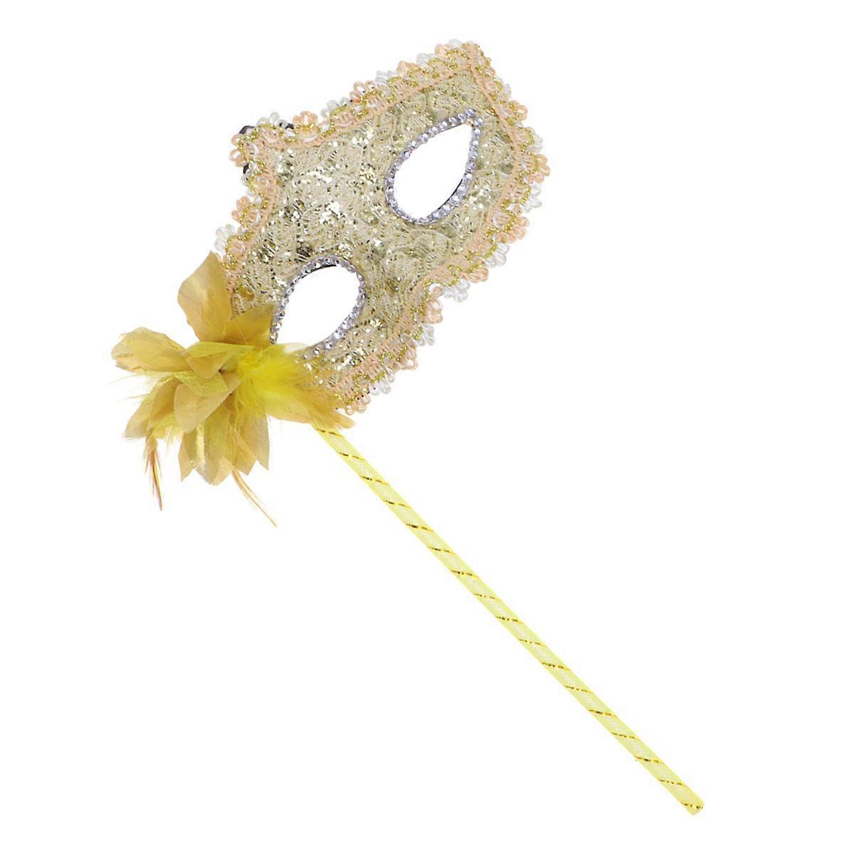 Mascarade Halloween Dantelă Mască Auriu Elegant Performance Recuzită Dimensiunea 1 Pentru Femei 1Pack