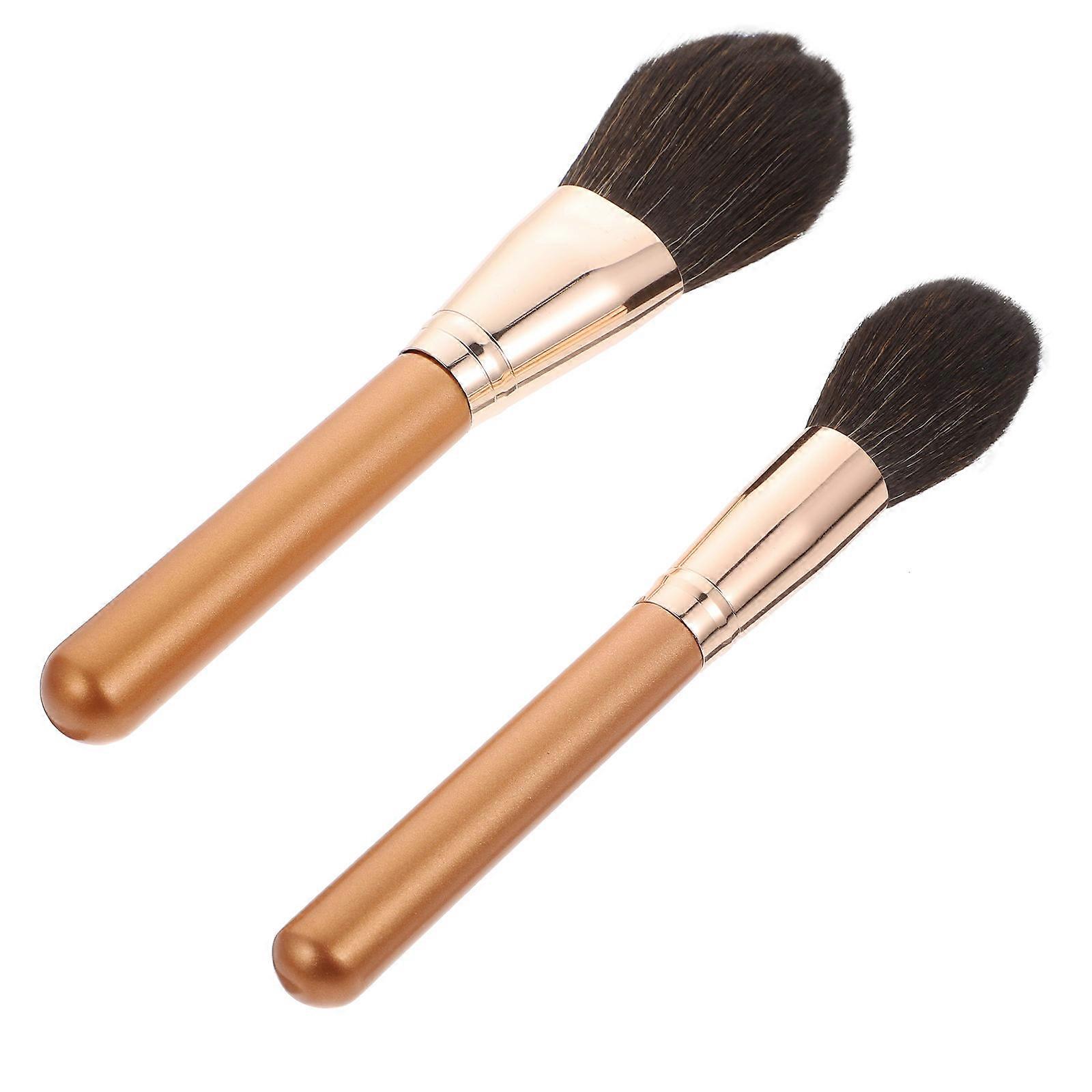 Professional Foundation Brushes for Makeup with Artificial Fiber Ideal for Women Multi Color Practical Daily Use 2pcs