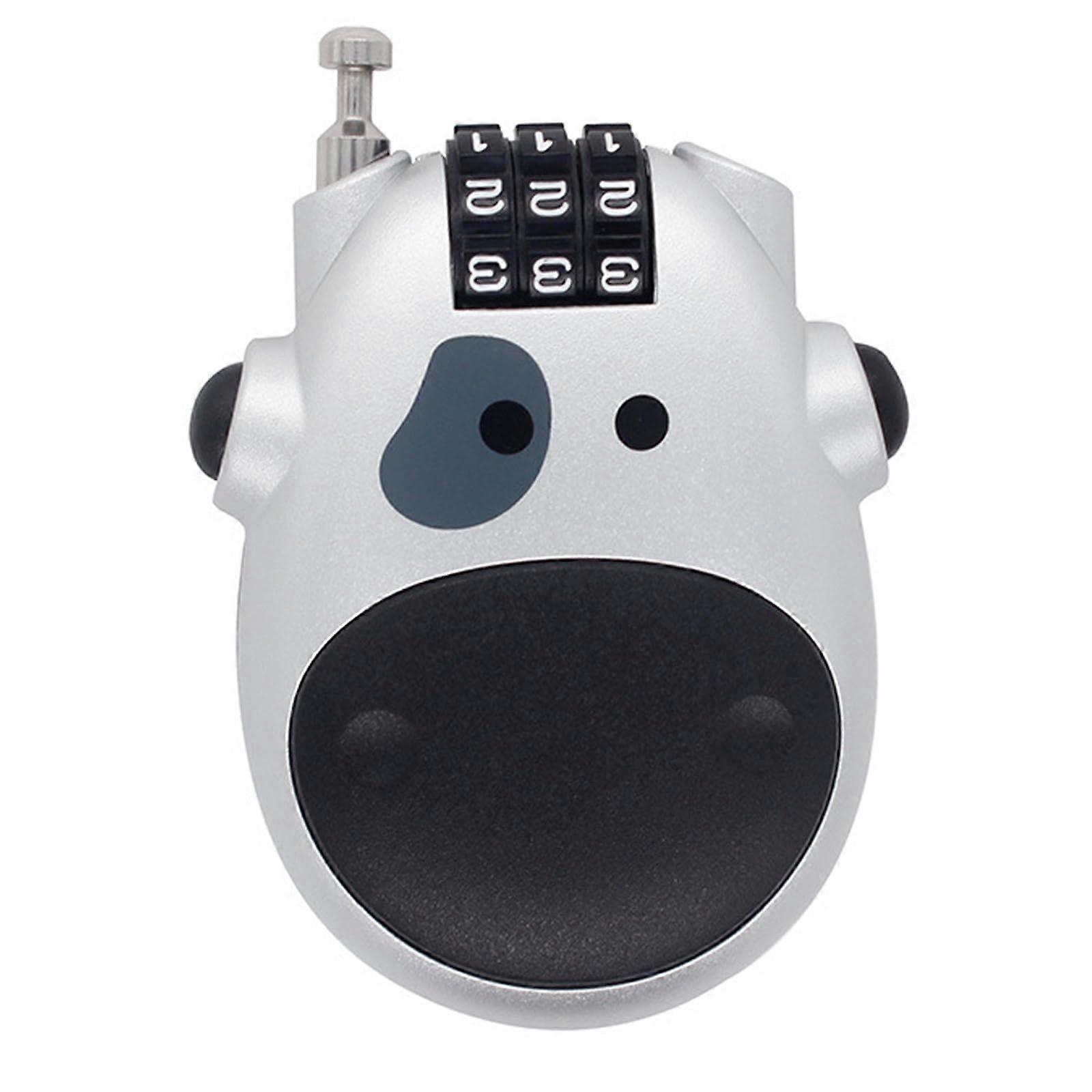 Cable Lock Combination Lock Bicycle Lock Motorcycle Helmet Wire Rope Silver