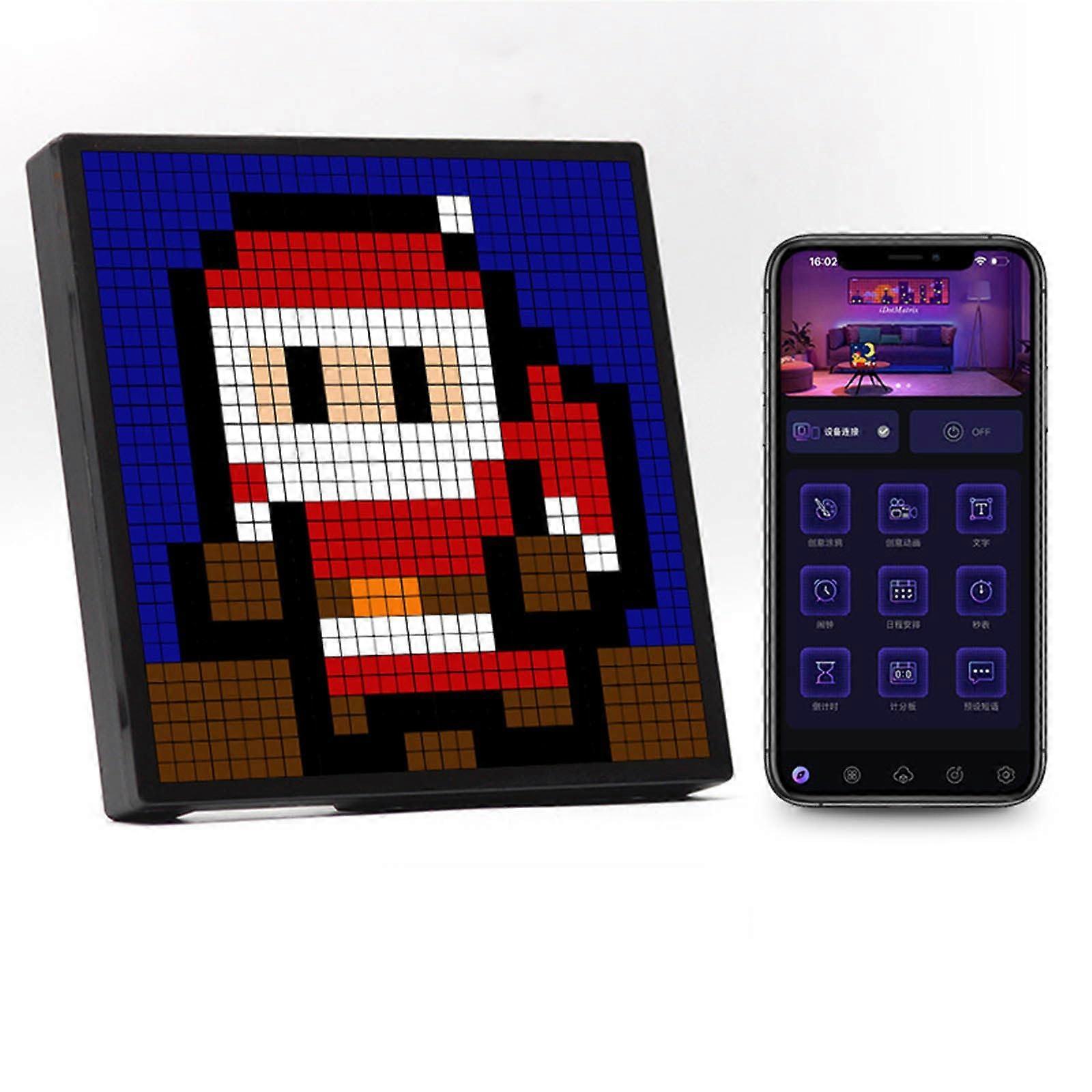 Pixel Display, Bluetooth LED Desktop with Pixel Photo Frame, DIY Creative Wall Mounted Pixel Screen Atmosphere Light, ID32