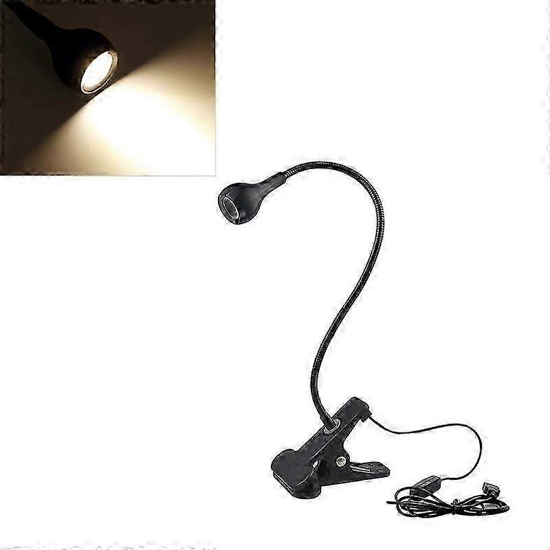 Flexible LED Reading Light with Clip, 1W Book Light for Bedside Table, Adjustable Desk Lamp with Bulb Holder for Bedroom Night Light