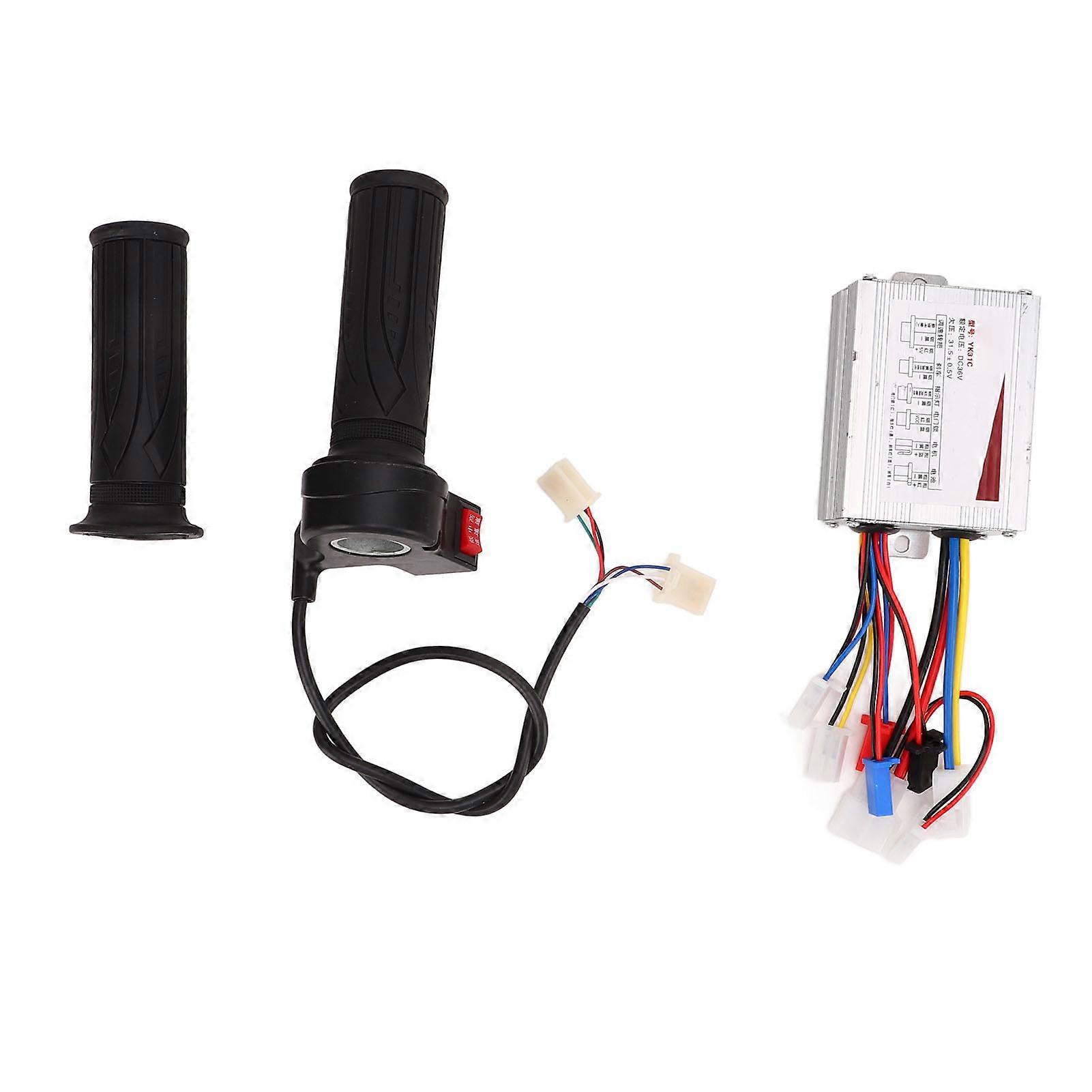 36V 500W Brushed Controller with 3-Speed Twist Grip Throttle Set