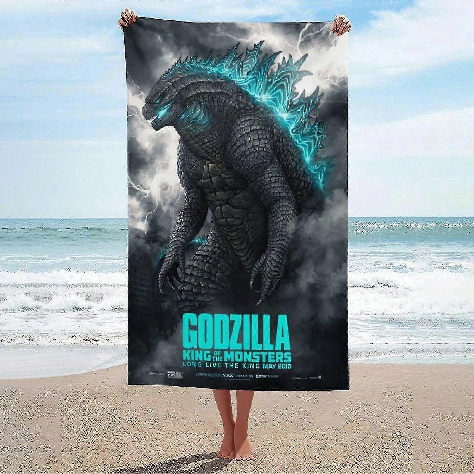 2025 Godzilla 1 paquet de serviette de bain super douce tissu en microfibre super absorbant anti-sable de natation serviette de plage lavable en machine 52X32 pouces #tj2t