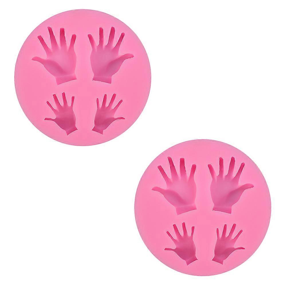 Funny Palm-shaped Fondant Cake Molds Designed for Diy Enthusiasts with Easy to Clean Safe Silicone 2Pcs