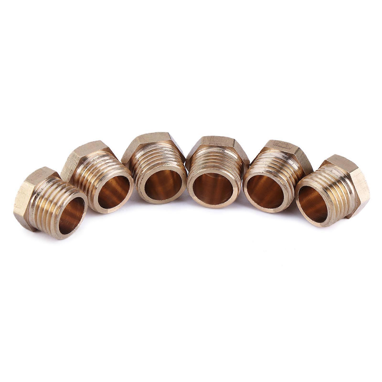 6pcs Threaded Pipe Stop Brass Plugs G1/4 Pipe Inserts Pipe Plugs with Hexagons User Friendly Sealing Solution for Pipe Multicolor