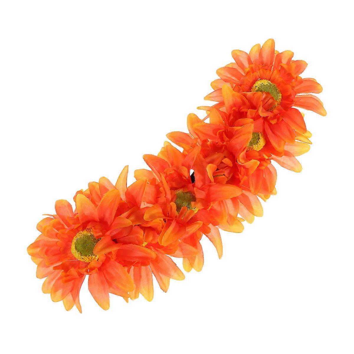 Sunflower Shape Elastic Headband Party Accessory Orange 25x15x11cm 1Pack