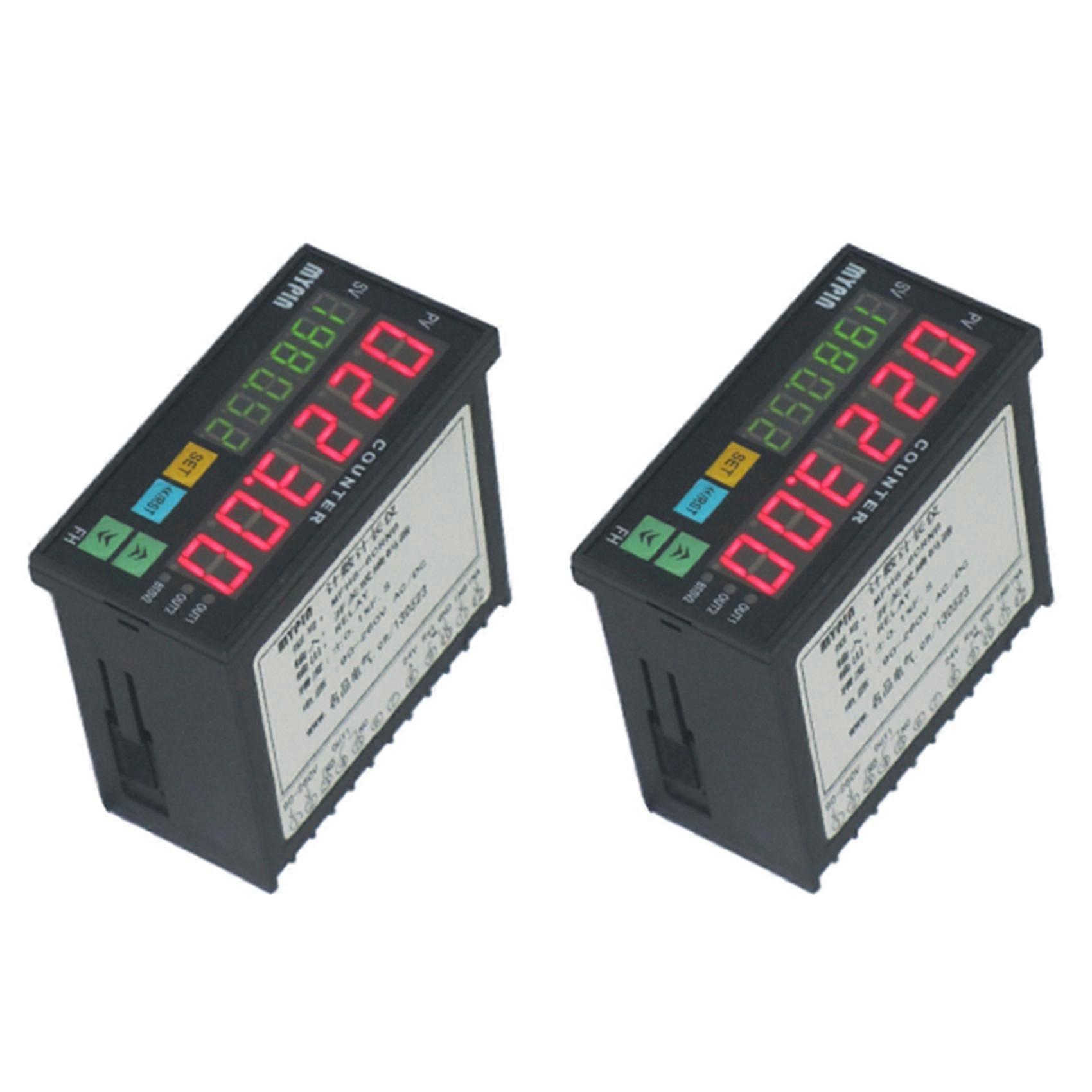 2X Counter Mini Length Batch Meter 1 Preset Relay Output Count Meter Practical Length Meter 90-260V