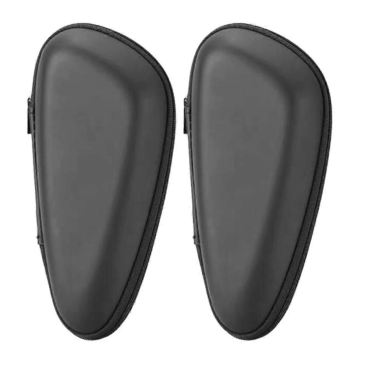 Portable Razor Storage Box Case, 2-Pack EVA Travel Holder for Safety Razor, Shockproof, Durable, Black, Zip Access