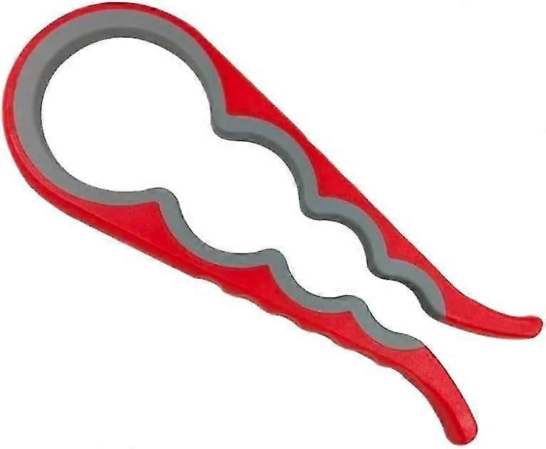 1pc Red Multifunctional Lid Opening Tool Four-in-one Twisting Lid Opening Canning Device Labor-saving Lid Opener Kitchen Life Supplies Bottle Opener