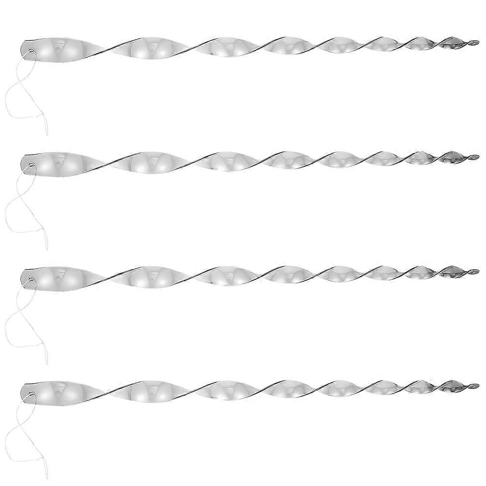 4pcs Reflective Rotating Bird Deterrent Rods – Spiral Scare Device for Gardens, Orchards, and Outdoor Agricultural Use