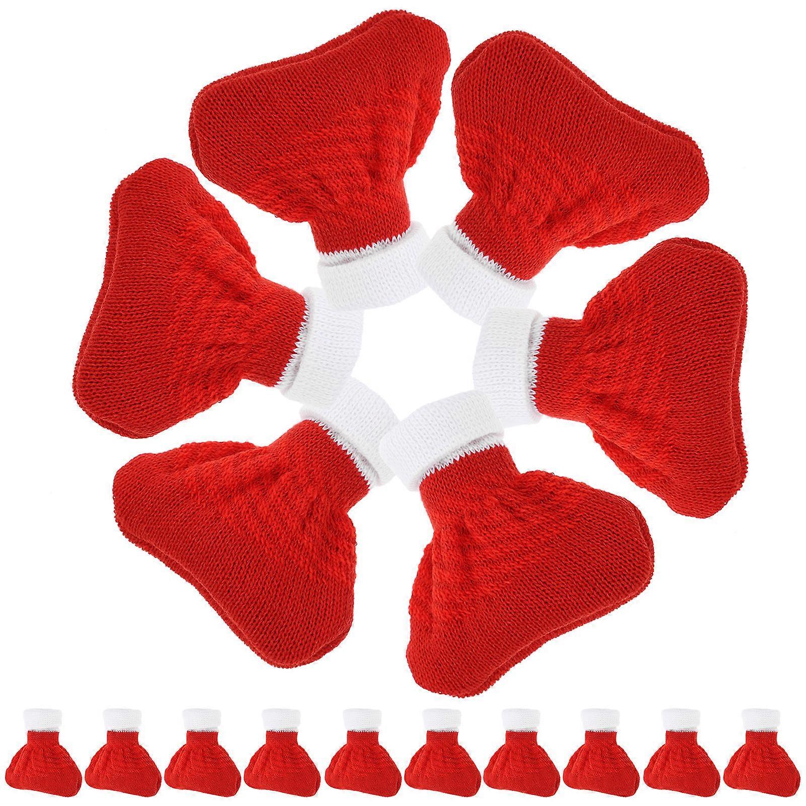 Dining Chair Feet Covers Suitable For Christmas Events And Family Gatherings Red Classic Design 16Pcs