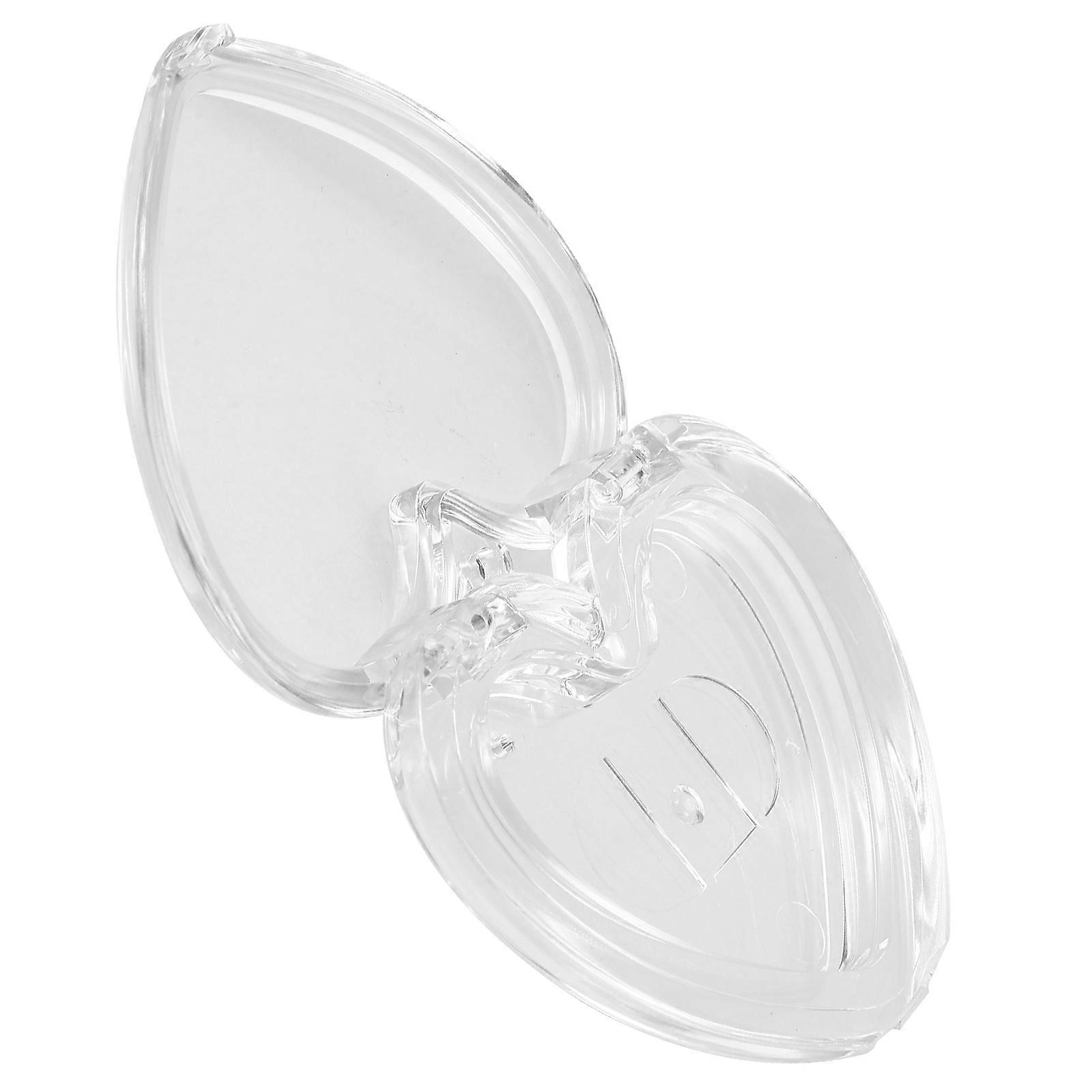 Mini Powder Case Empty Makeup Tray for Loose Powder with Heart Design Transparent Acrylic 2.5x1.75 Inches