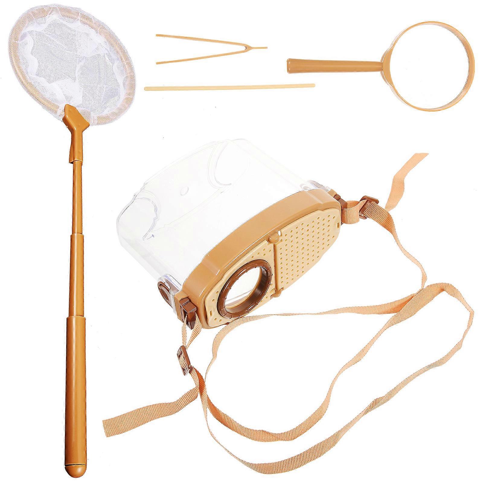 Observation Box Kit with Magnifier and Telescopic Net for Kids Outdoor Exploration Assorted Color Plastic