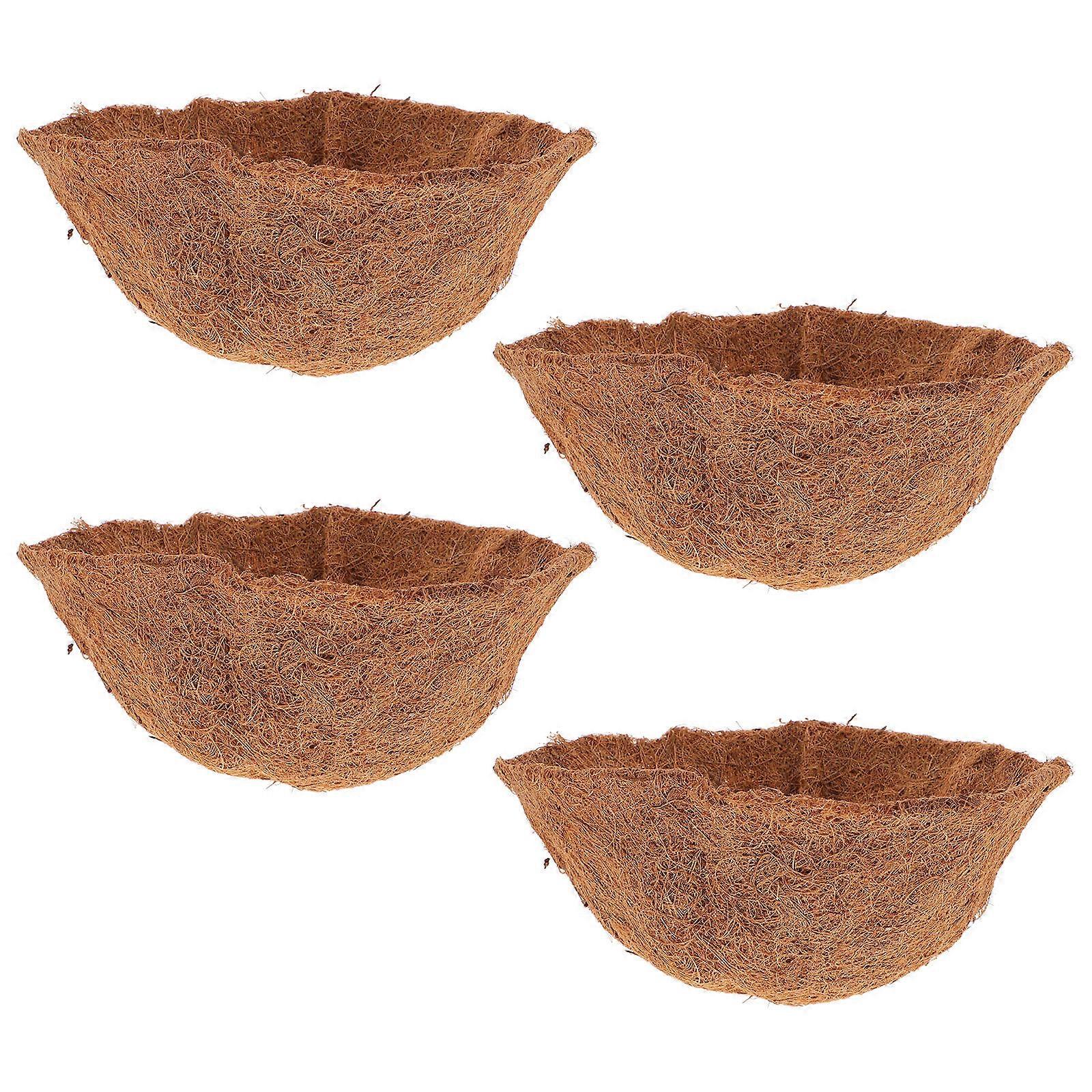 Hanging Flower Basket Liners Multi Use Coconut Fiber Liner For Garden Home Decoration 39.00X39.00X20.00CM Breathable 4Set