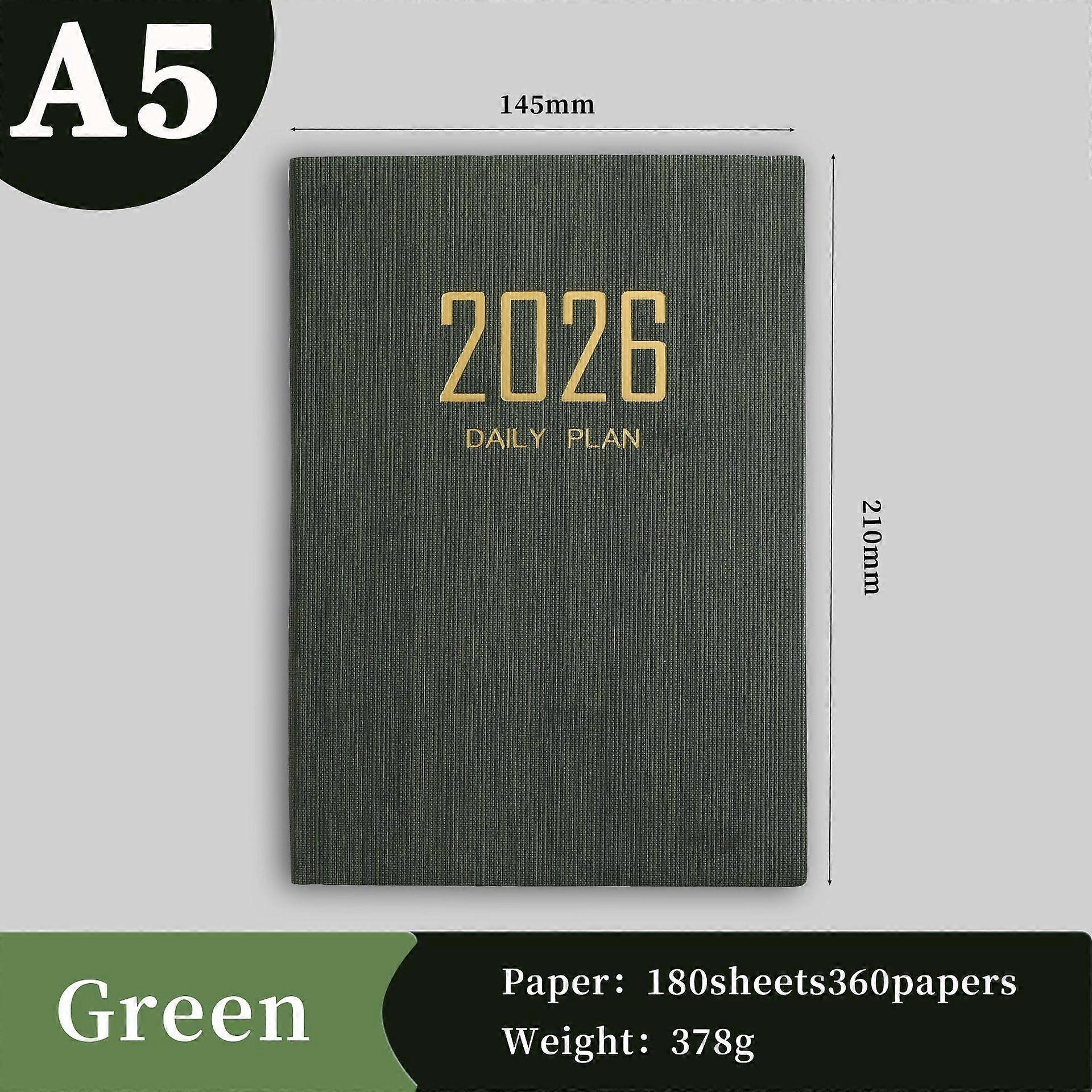 A5 Planner Organizer: Jan. 2026 - Dec. 2026 - A5 Daily Schedule Notebook with Thick Paper & PU Cover - Monthly & Weekly Views Daily Planner