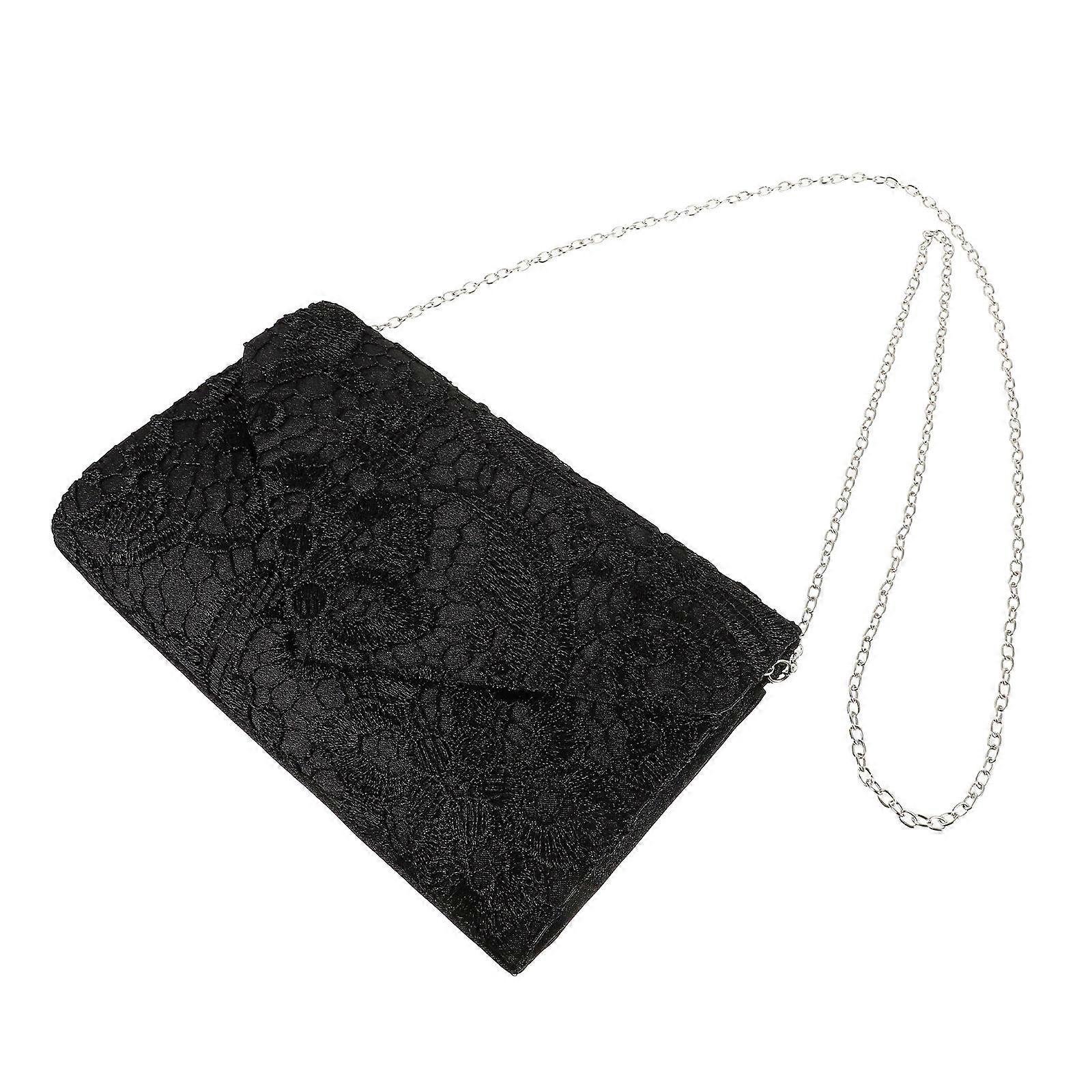 Black Lace Design Clutch Bag for Women's Evening Storage Bag Perfect for Parties and Banquets 7.5 x 5.5 x 2.5