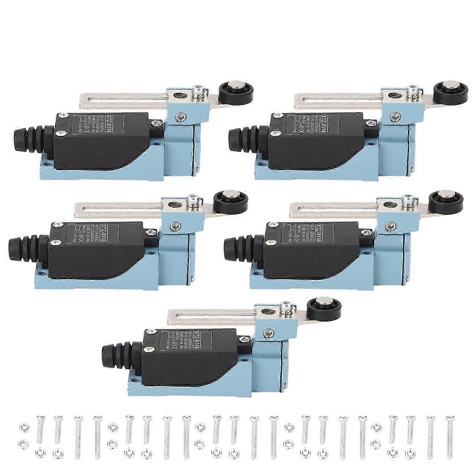 5PCS Momentary Limit Switch Adjustable Roller Lever Arm Travel Switch for CNC Milling Machine 3D Printer 250V 220V