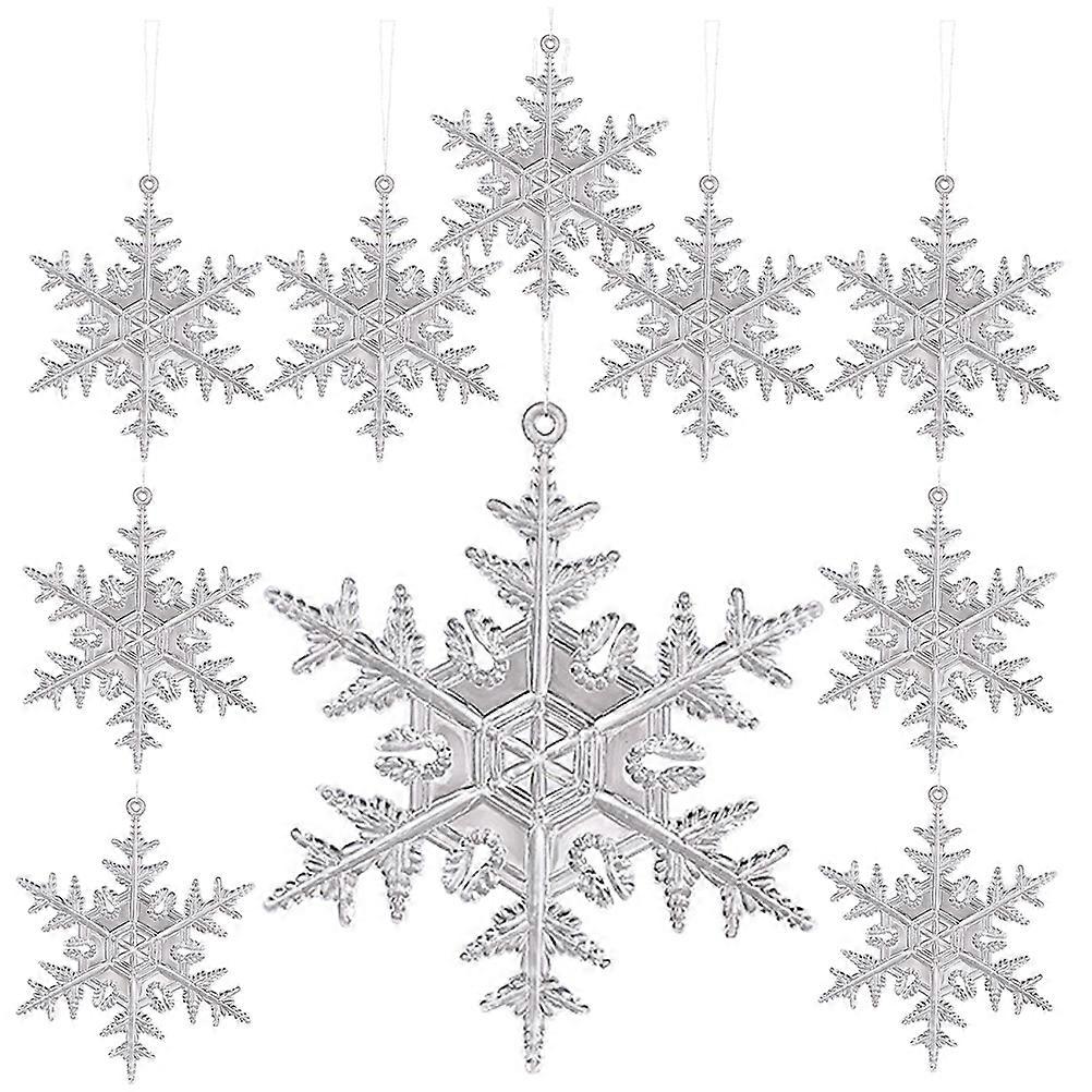 12pcs Clear Acrylic Snowflake Ornaments for Christmas Hanging Decor