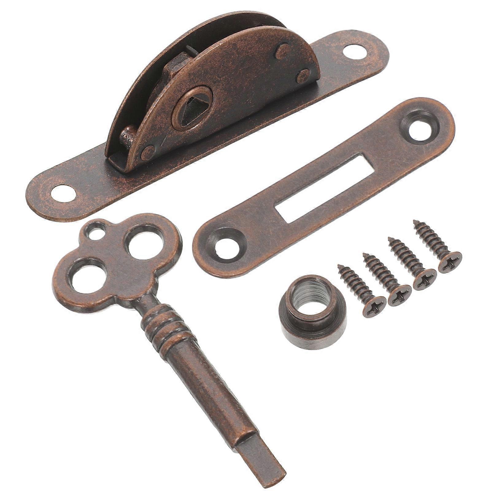 Antique Half Cabinet Lock with Key Vintage Furniture Lock for Cupboards Decorative Replacement for Timeless