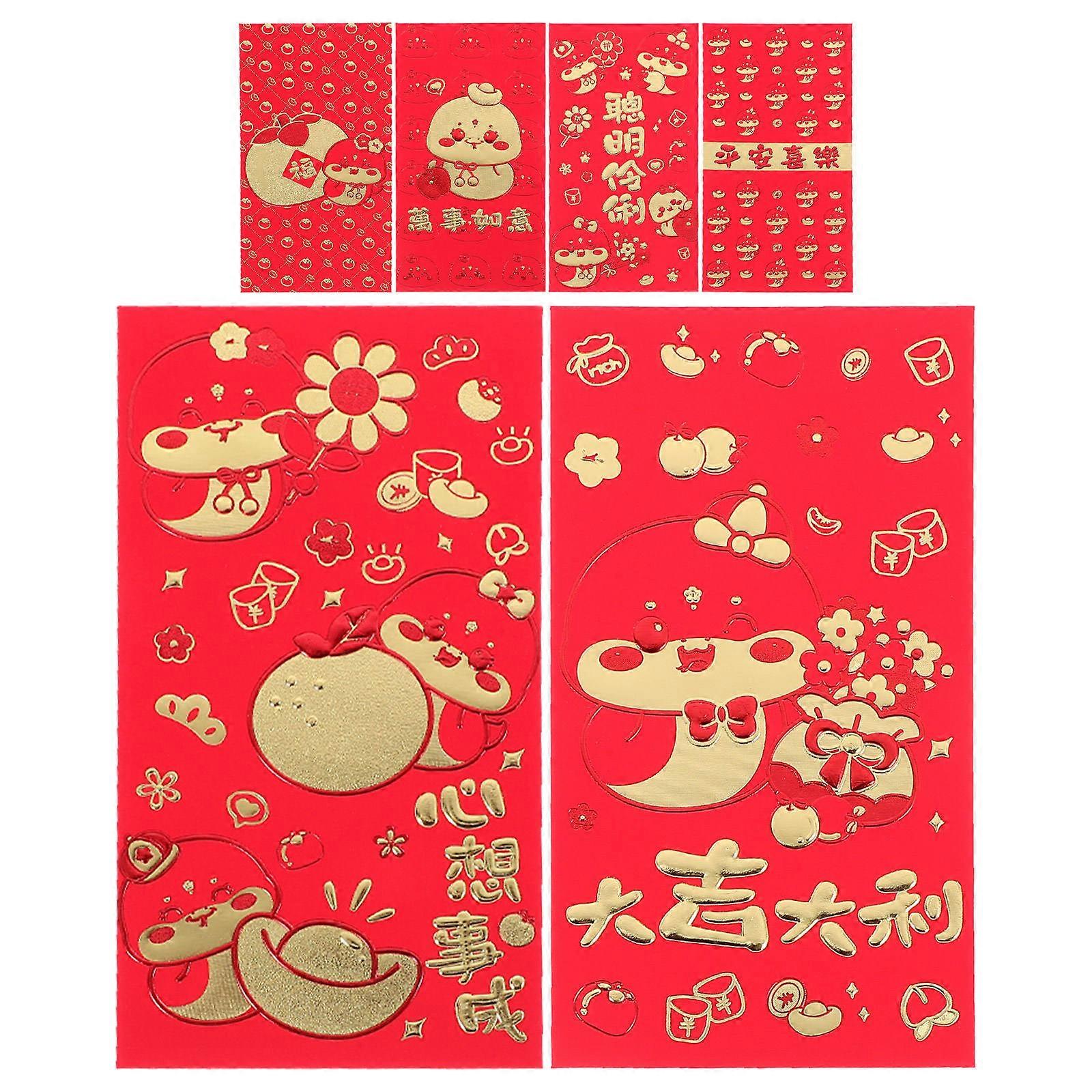 36 Pcs Paper Red Envelopes For Spring Festival Celebrations Year Of The Snake Design Suitable For All Ages Money Storage