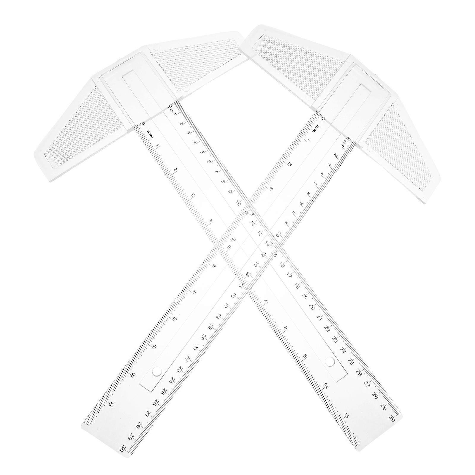 2pcs Portable T Shaped Ruler for Accurate Measuring, Marking, and Drafting – Ideal for DIY Projects, Crafting, and Layout Work