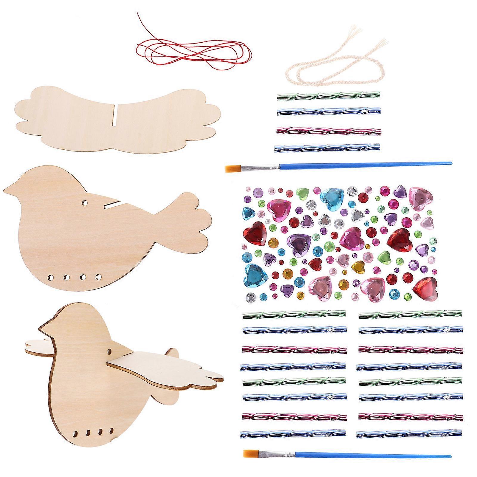 DIY Wood Wind Chime Kit for Decor Beige Color Enhances Imagination with Wood Nylon and Aluminum 1 Set