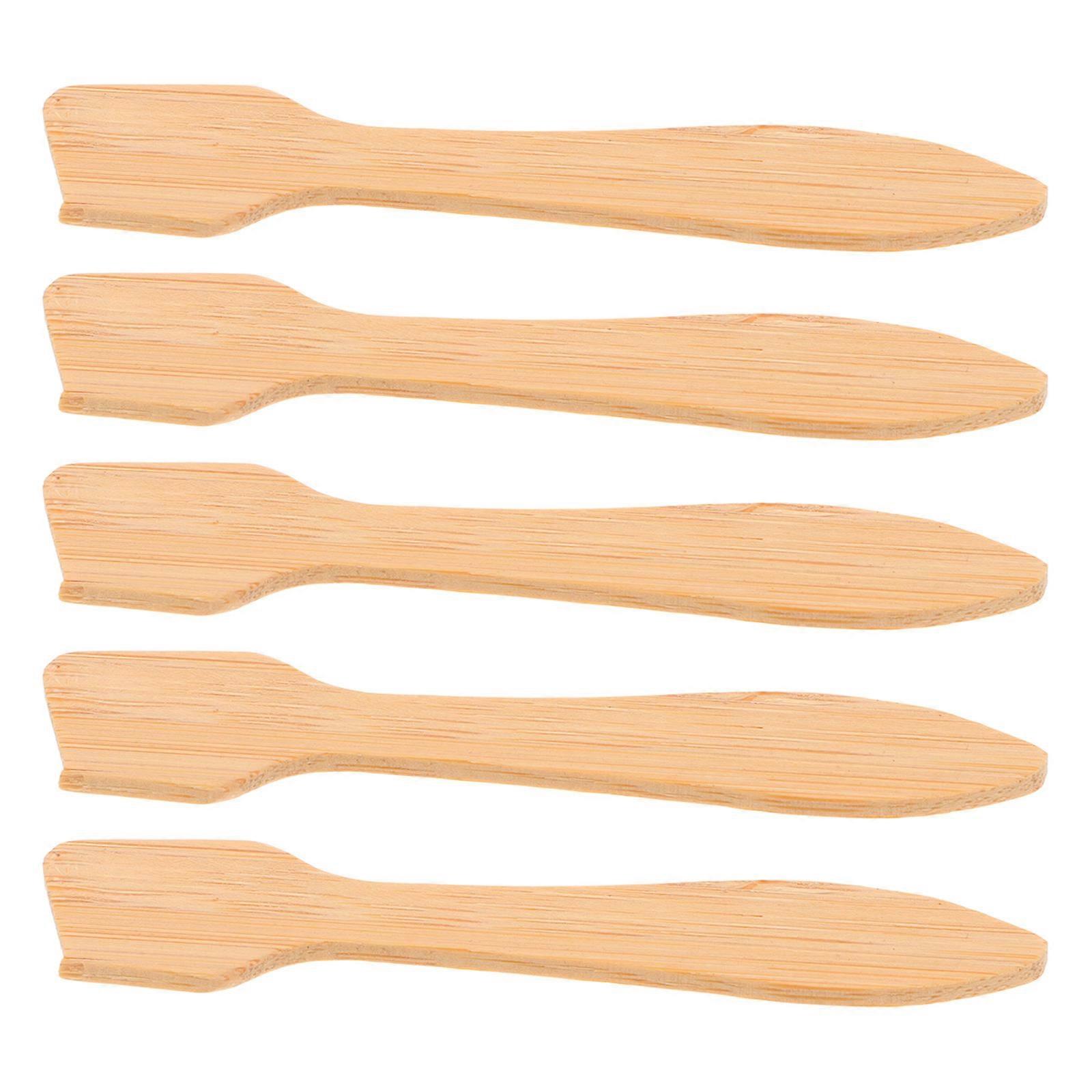 5PCS Bamboo Facial Spatula & Mixing Sticks for Creams, Masks & Crafts – Durable, Compact, Travel Friendly Design for Skincare Use