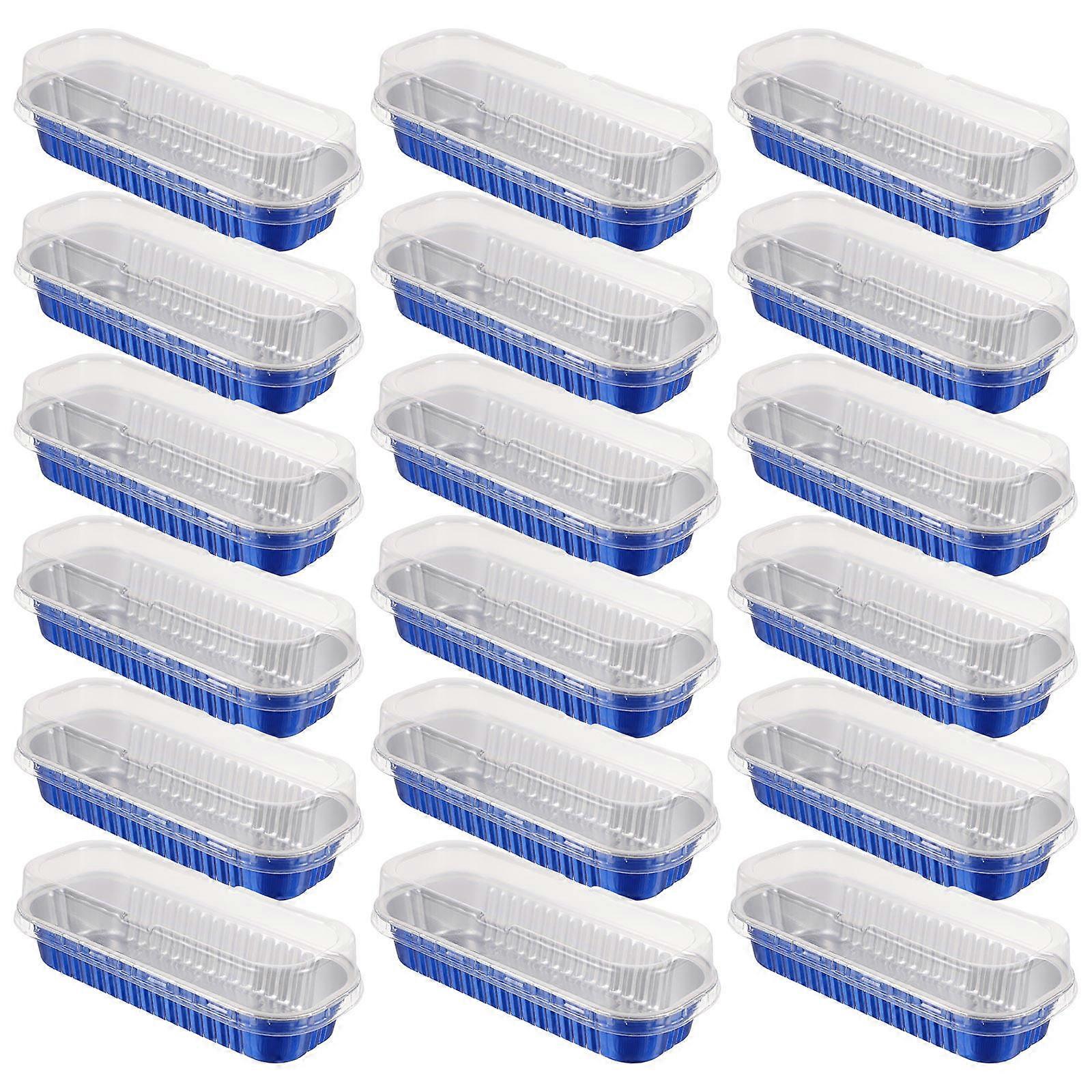 Mini Loaf Pans with Lids 20Pcs Aluminum Foil Container Ideal for Baking and Storage Navy