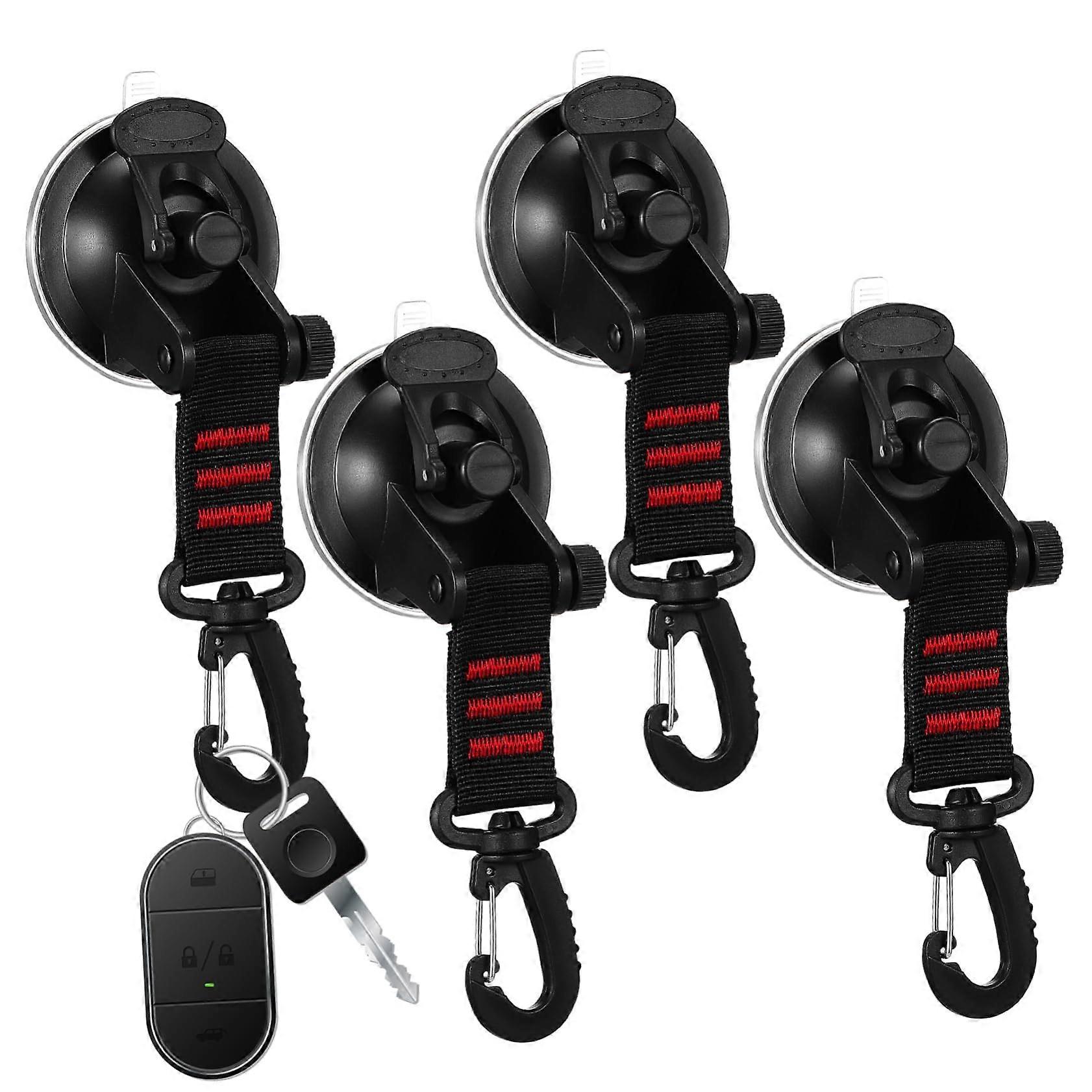 Robust suction cups with screw hooks for car, camping, lashing straps