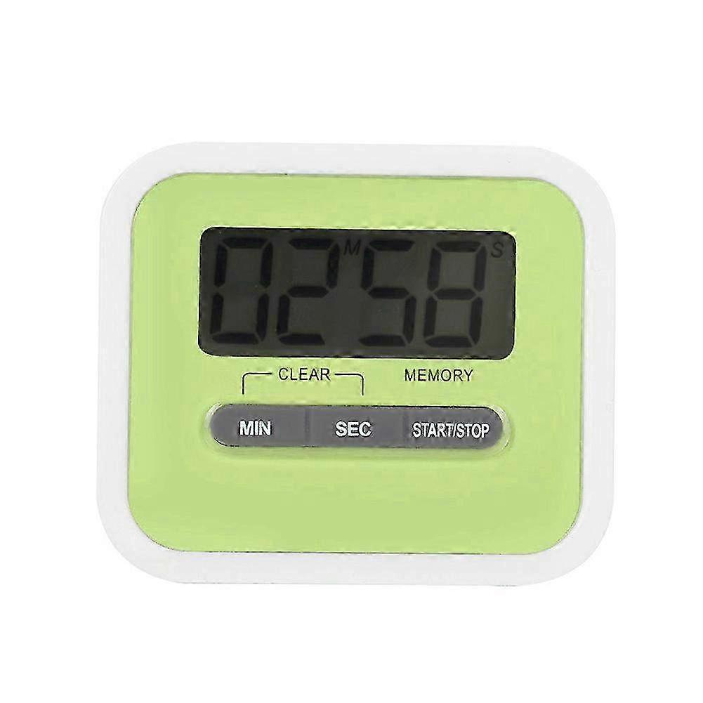 Electronic Digital LCD Kitchen Cooking Timer - Multi-Use 99 Minute Countdown Alarm Clock in Green for Precise Cooking & Baking